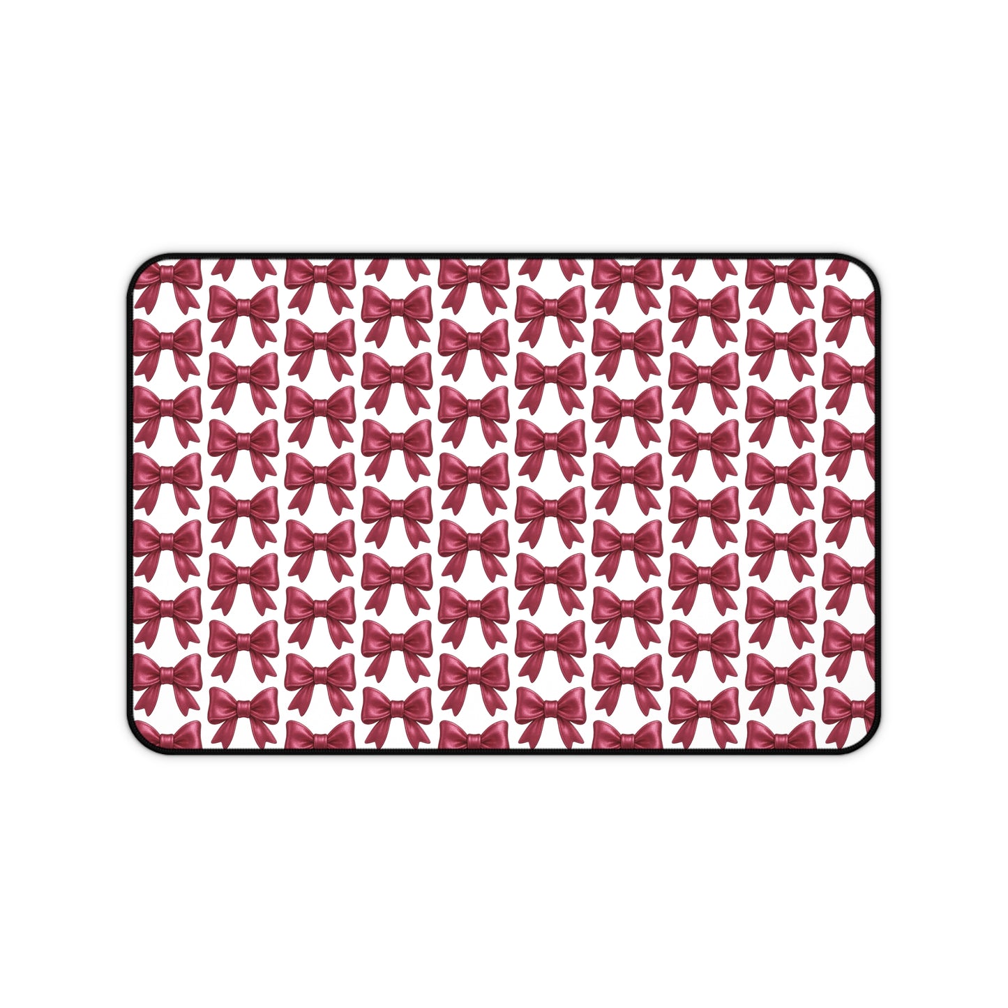 Pink Bow Desk Mat - Cute Aesthetic Mouse Pad for Office or Gaming Setup | Girly Large Mouse Pad Gift for Her