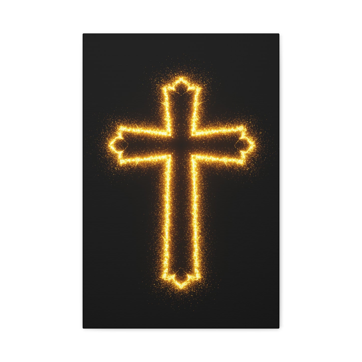Glowing Cross Matte Canvas Wall Art