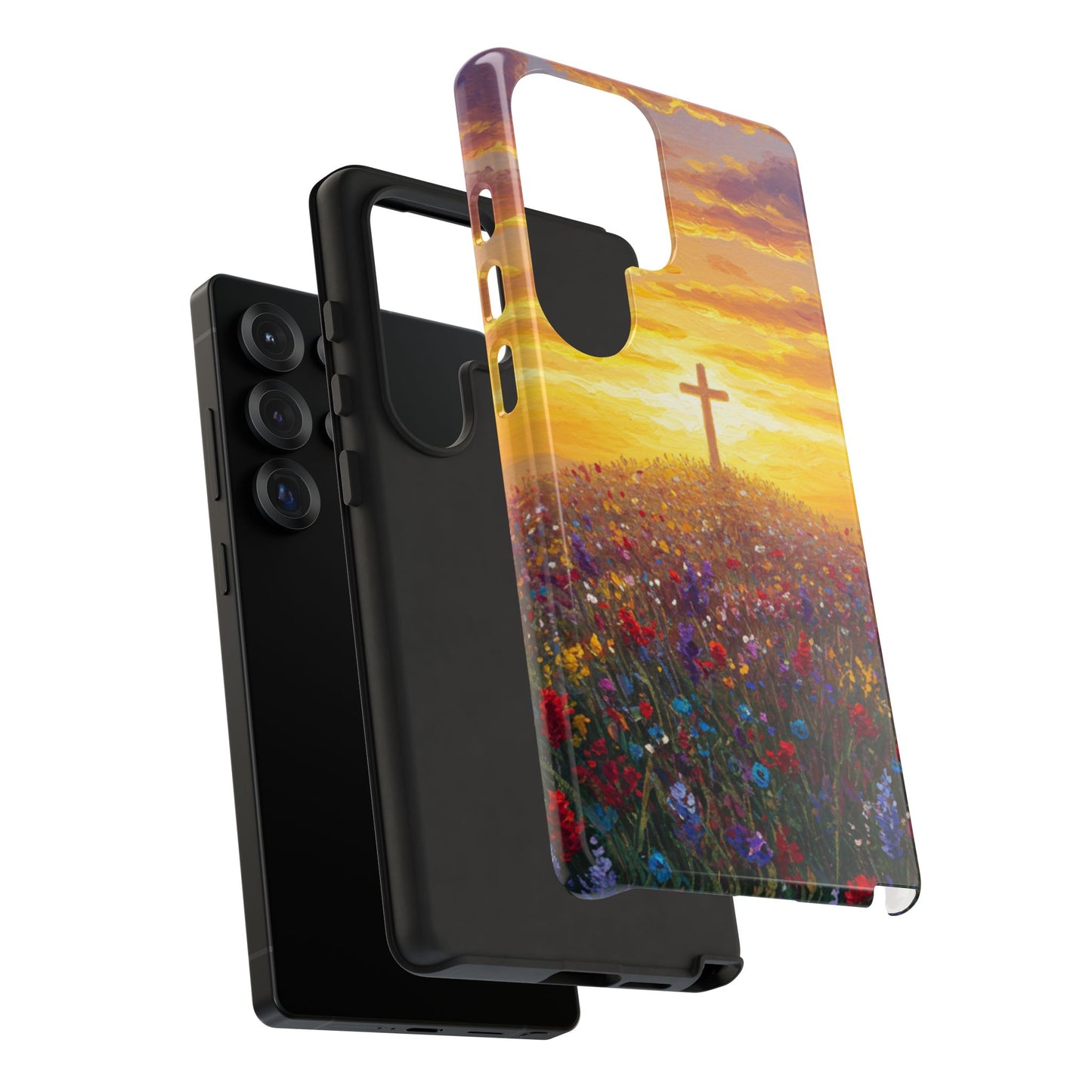 Samsung Phone Case - Monet Style Cross Christian Phone Case Spiritual Case Inspirational Samsung Case