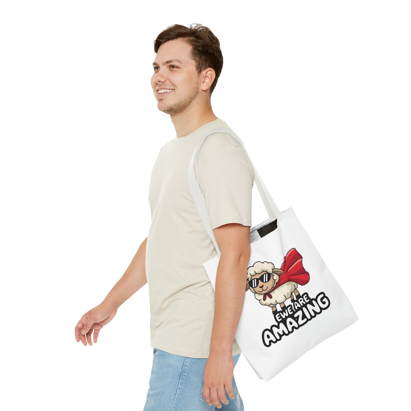 Sheep Tote Bag - Ewe Are Amazing Inspirational Bag Everyday Tote Funny Bag