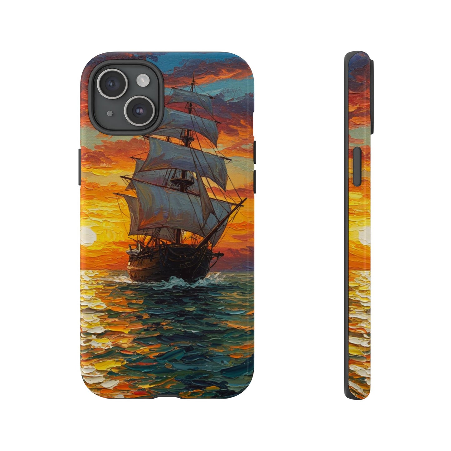 iPhone Case - Ship Sailing at Sunset Design