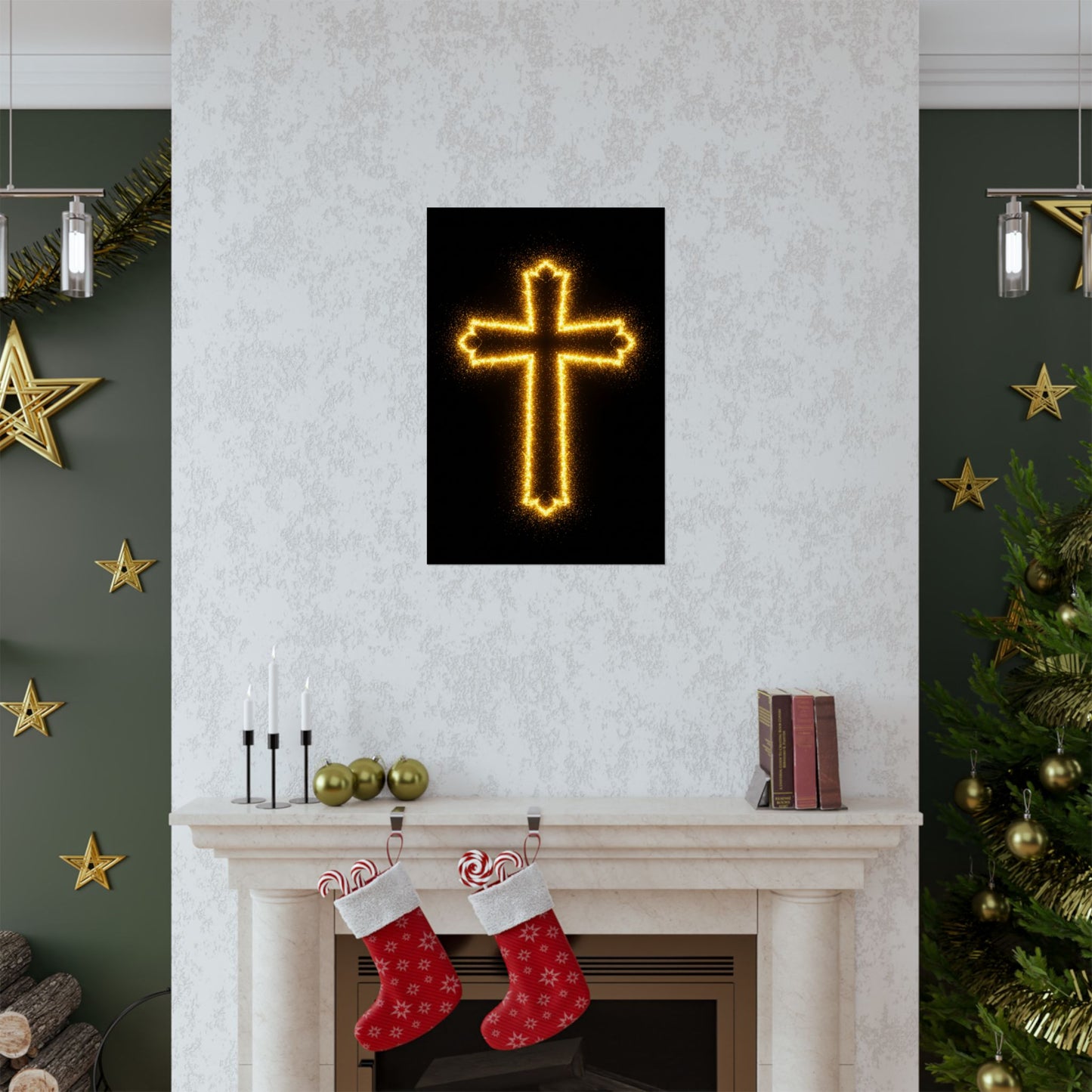 Vertical Poster - Glowing Cross Design