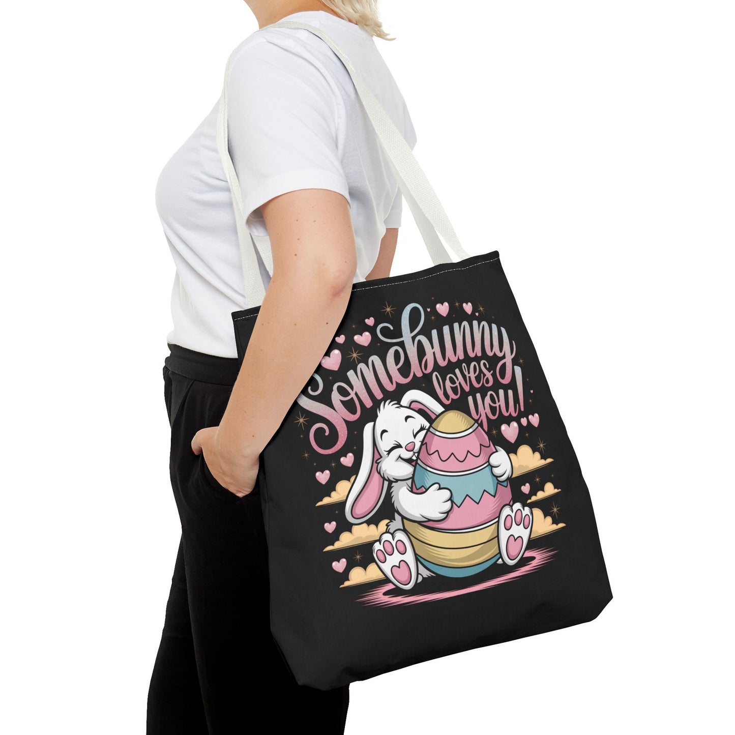 Easter Bunny Tote Bag Somebunny Loves You Easter Bag Bunny