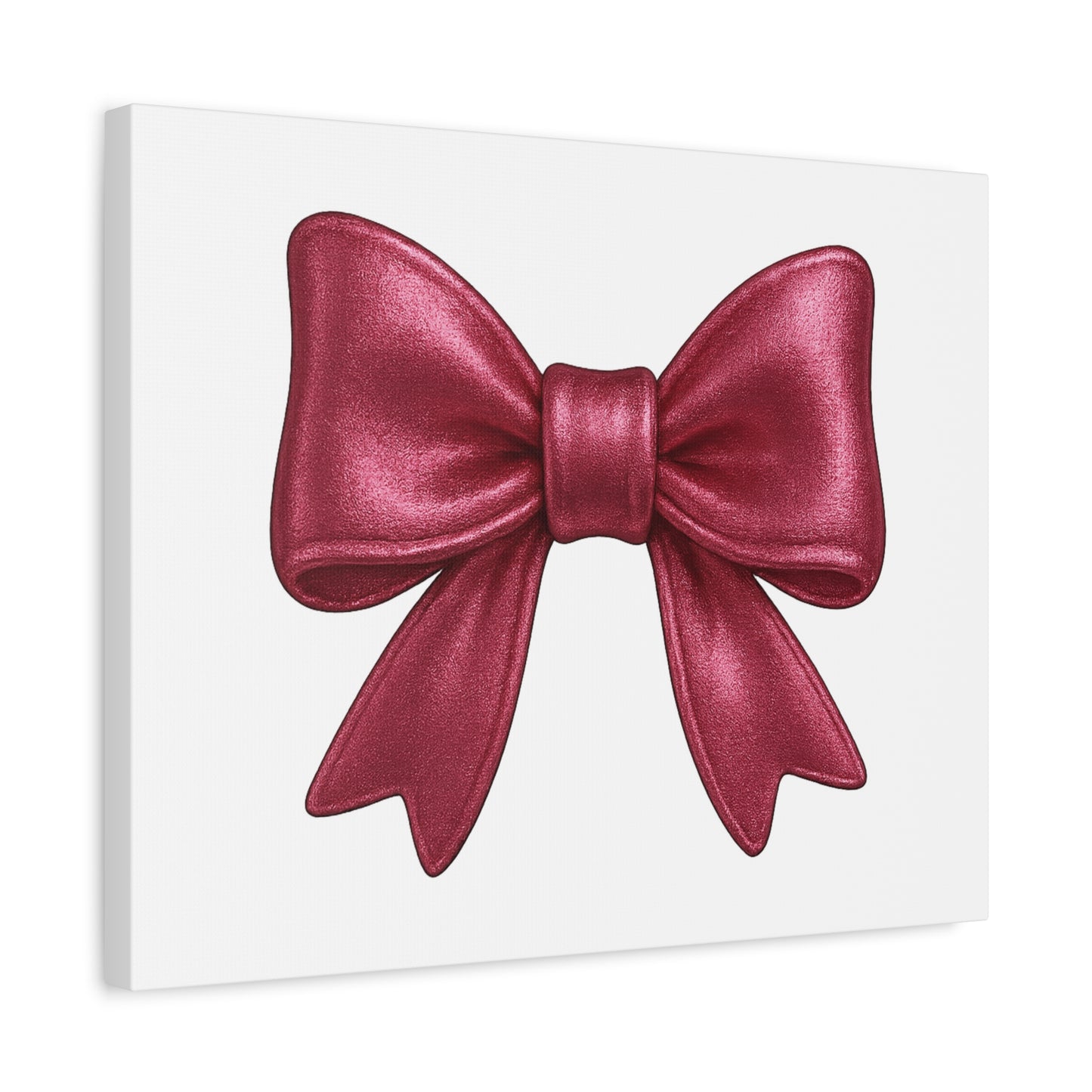 Red Bow Canvas Wall Art – Modern Christmas Decor, Gift for Her, Glam Room Wall Print, Elegant Ribbon Artwork