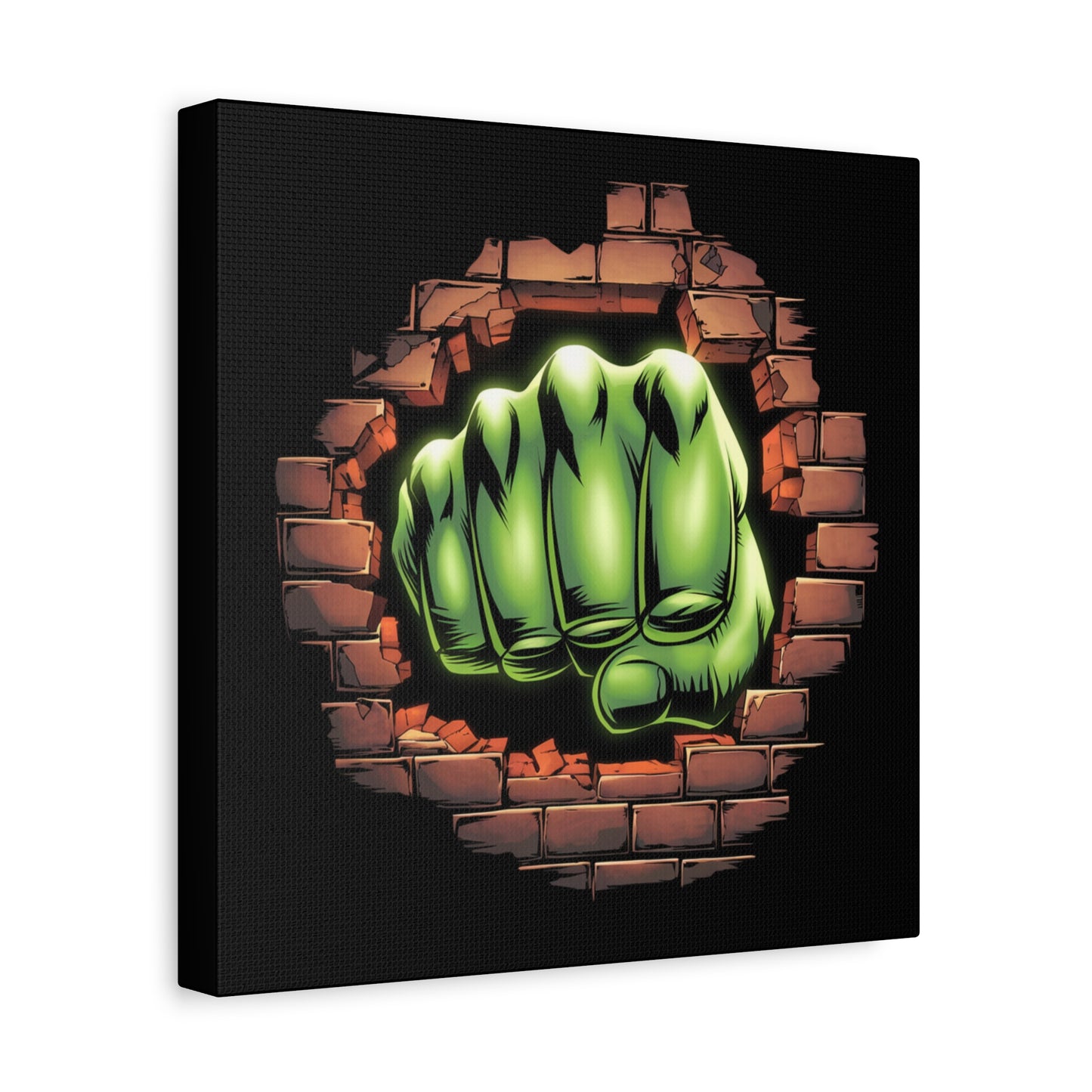 Wall Canvas Green Fist Smashing Design, Wall Art, Comic Canvas