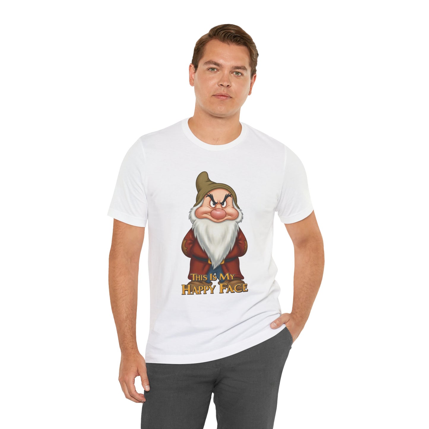 Grumpy Mood Shirt | This Is My Happy Face Tee | Funny Sarcastic Graphic T-Shirt | Retro Grumpy Beard Shirt | Gift for Men Women Introverts
