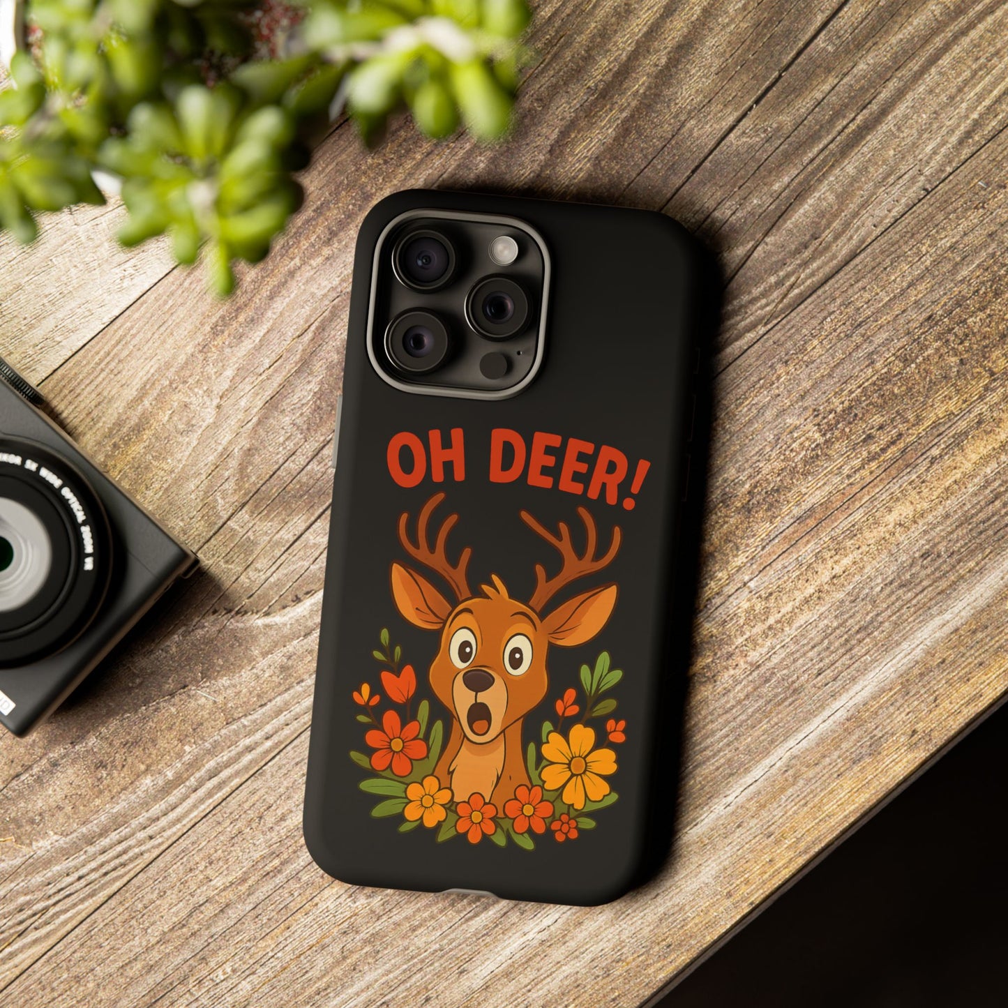 iPhone Case - Startled Deer 'Oh Deer' Nature Lover Phone Case Funny iPhone Accessory