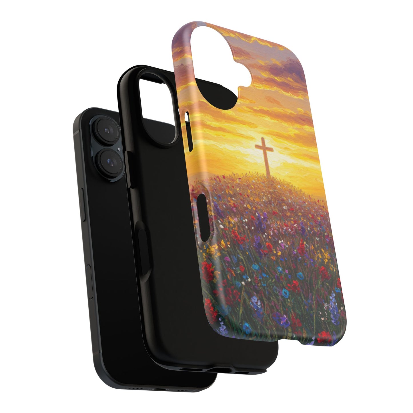 iPhone Case: Monet Style Cross Phone Case Christian Case Inspirational iPhone Case Spiritual Phone Case