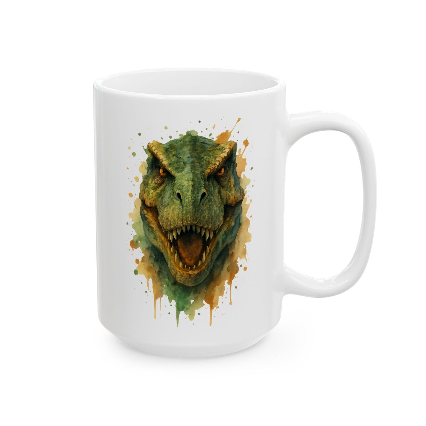 T-Rex Dinosaur Mug – Roaring T‑Rex Coffee Cup 11oz & 15oz | Jurassic Gift for Dino Lovers | Scary Dinosaur Kitchen Decor Mug