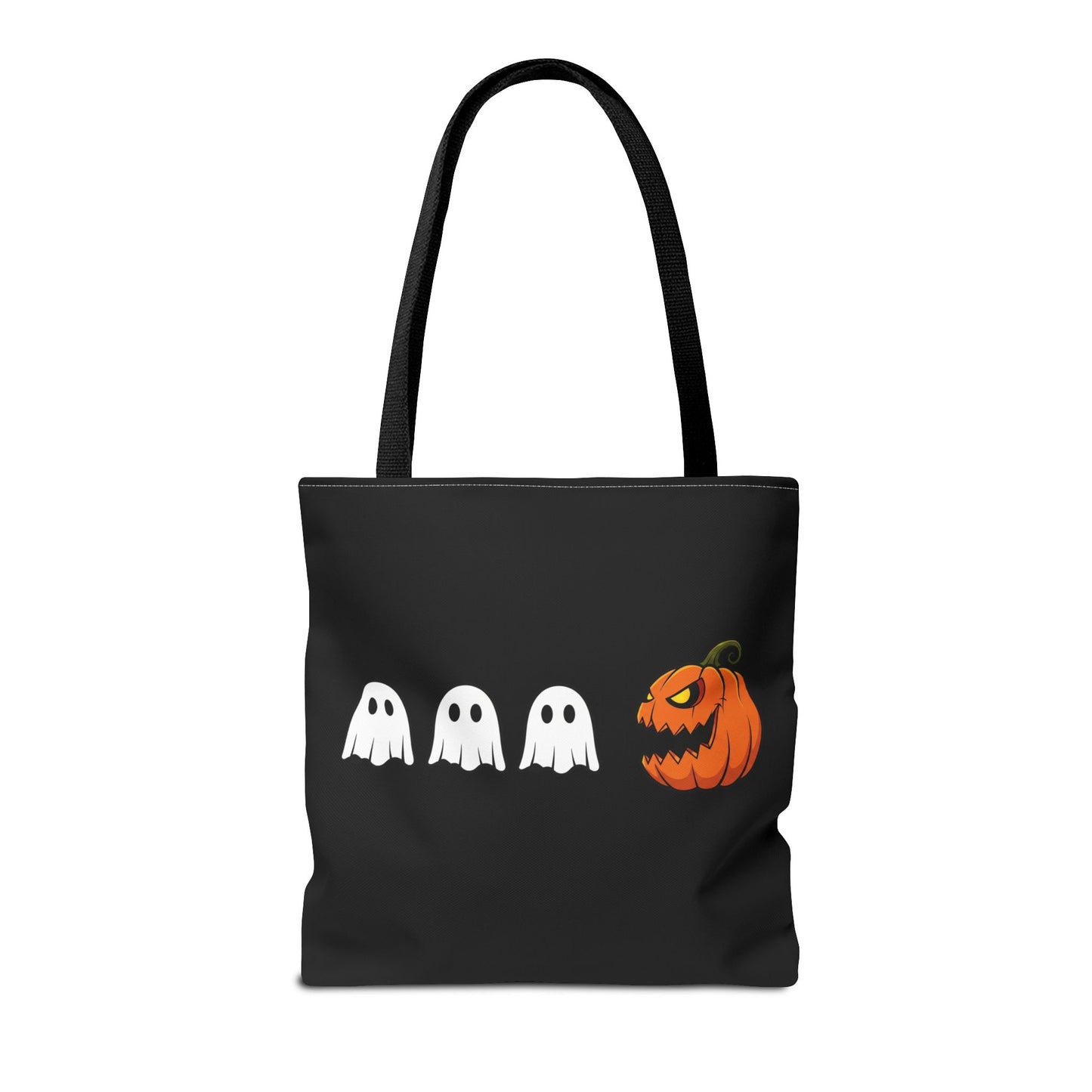 Halloween pumpkin ghost tote bag, spooky trick or treat canvas bag, ghost pumpkin design reusable tote, spooky season gift tote