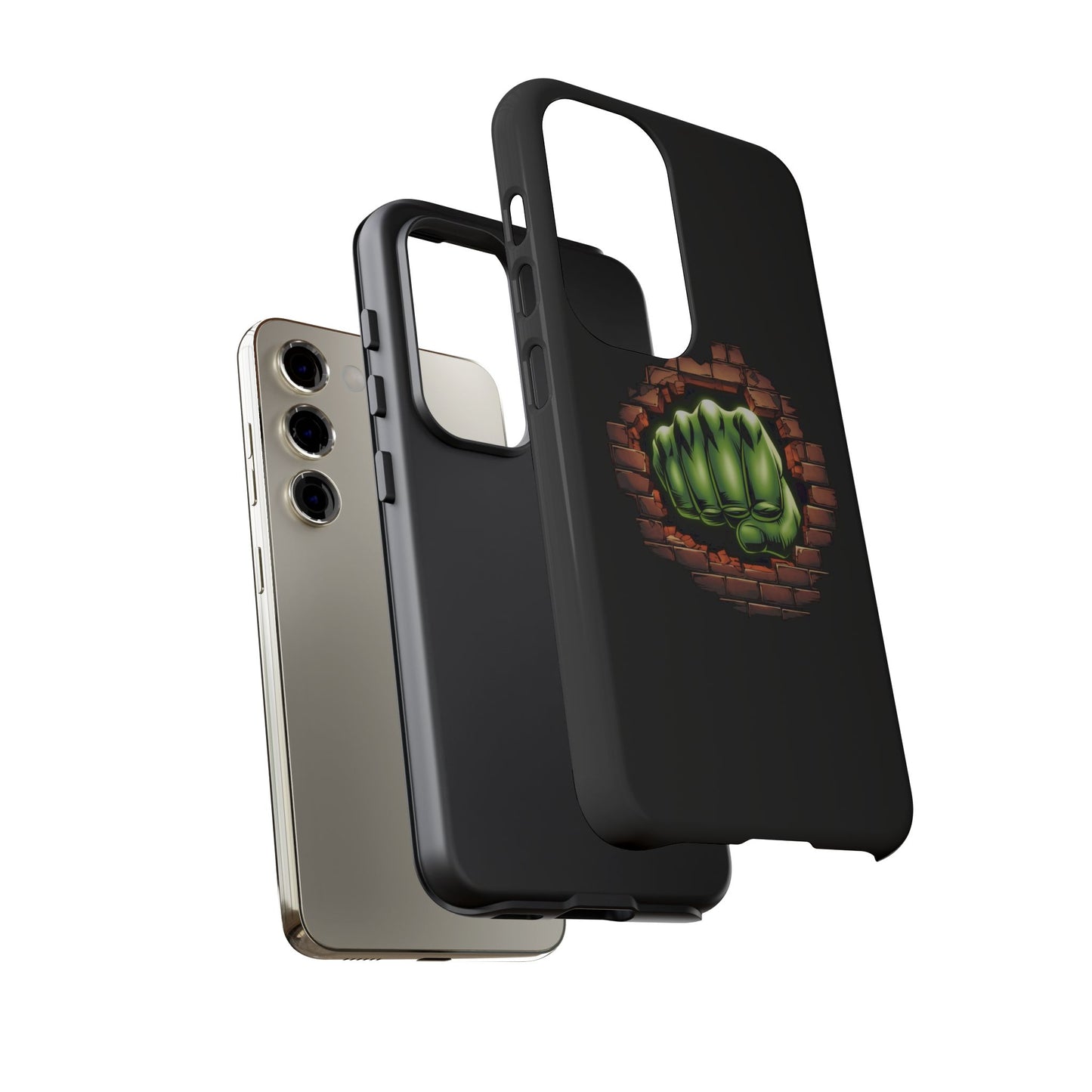 Samsung Phone Case, Green Fist Smashing Wall Design, Comic Book Phone Case, Geeky Case