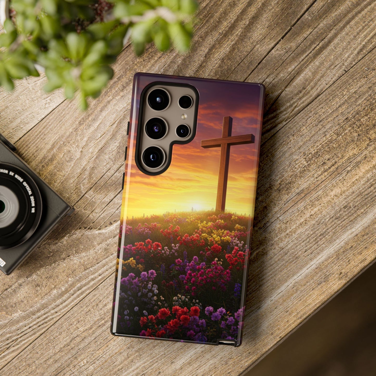 Samsung Phone Case Cross on a Hill Painting Christian Phone Case Cross Samsung Case