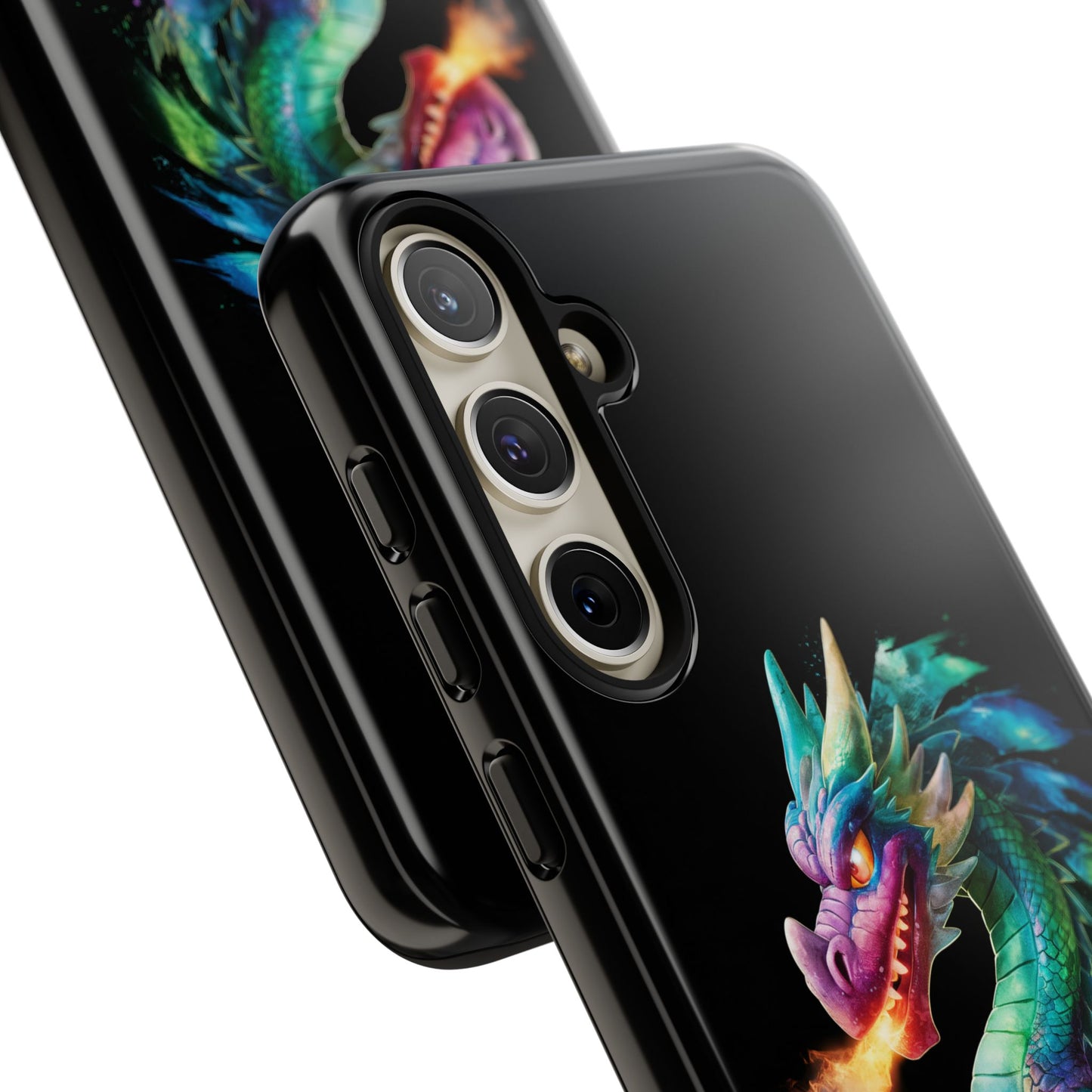 Fire-Breathing Dragon Samsung Case - Tough Fantasy Art Cover - Dark Academia Aesthetic Geek Gift for Galaxy S23/S24/S25/Ultra