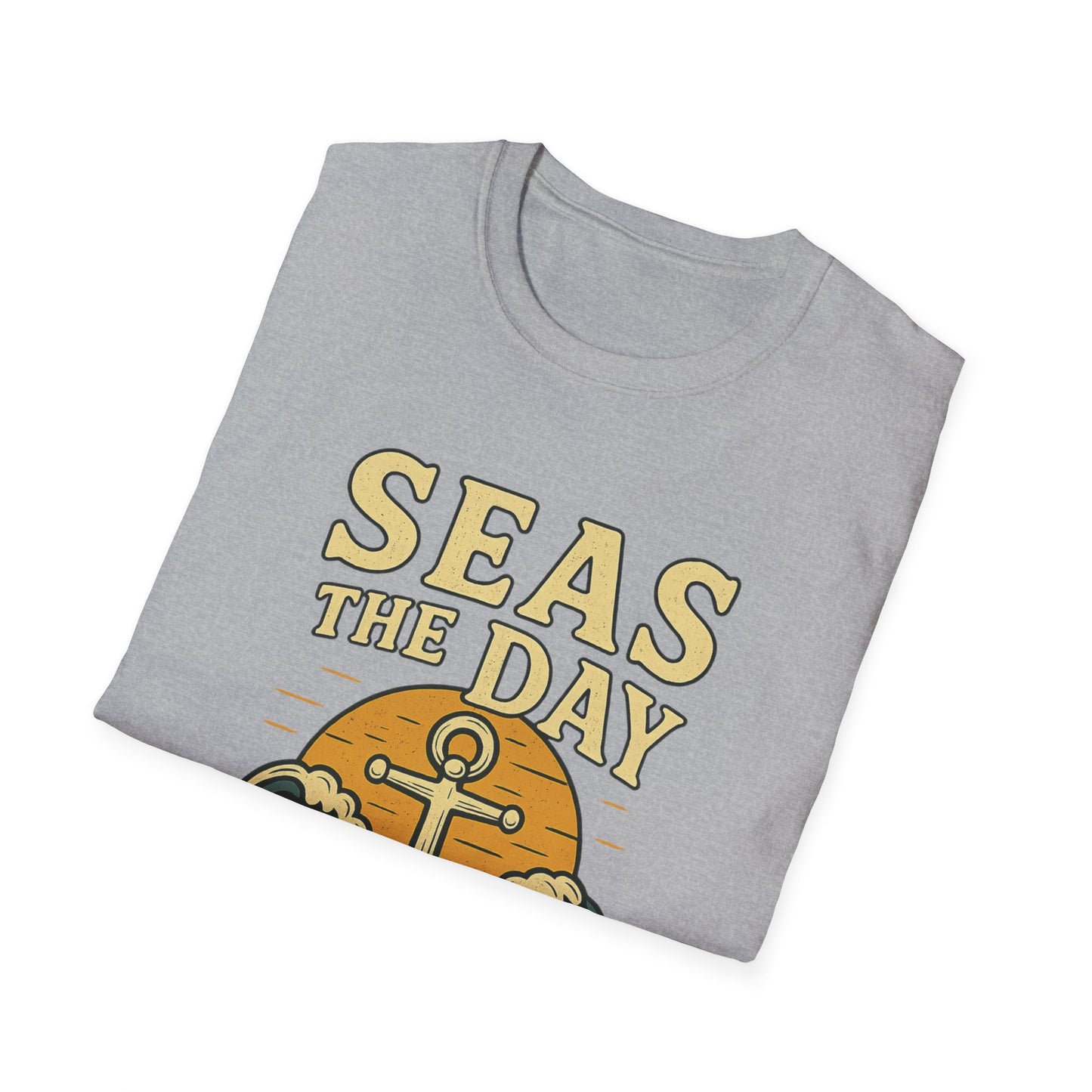 Seas the Day Shirt – Nautical Anchor Ocean Tee | Coastal Beach Graphic T-Shirt | Funny Seaside Pun Gift | Unisex Summer Travel Top