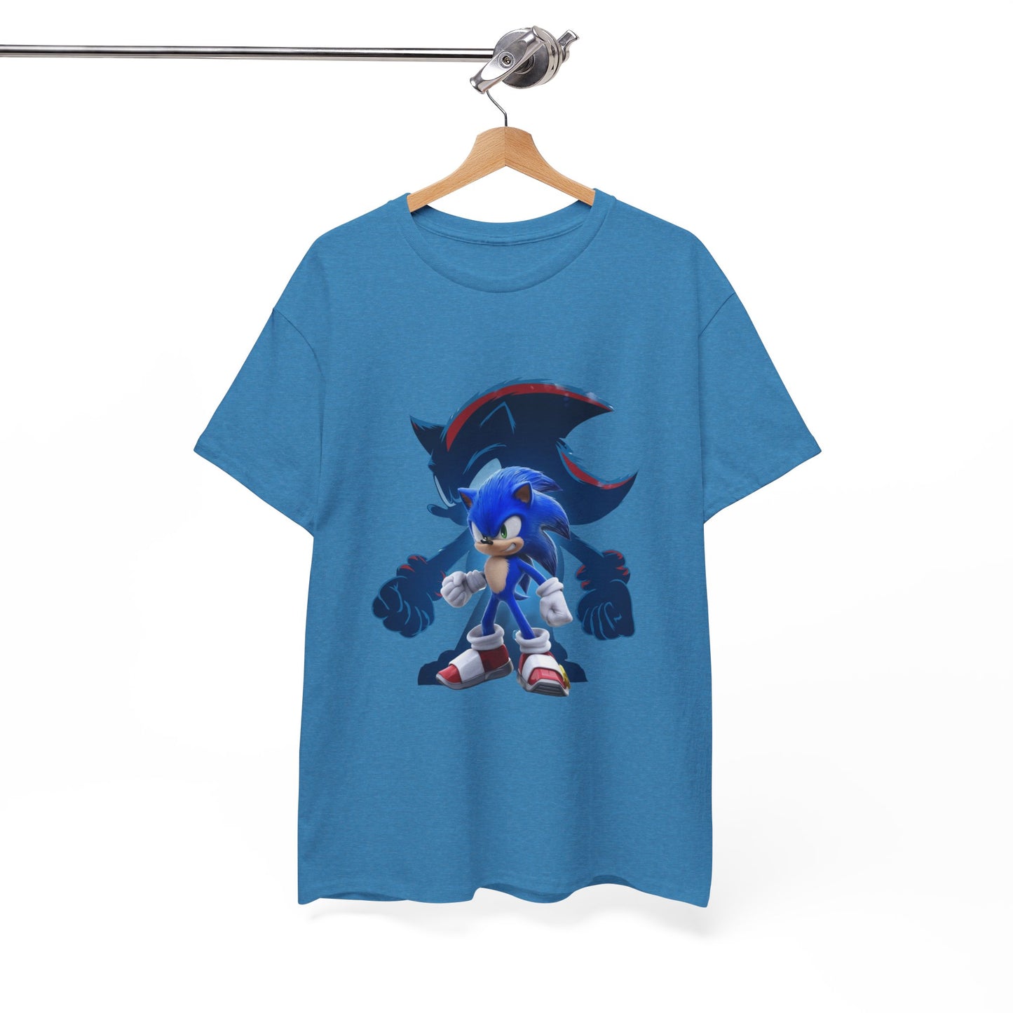 Blue Speed Hero Graphic Tee | Retro Gaming Legend T-Shirt | Fan Inspired Gamer Apparel | Cool Vintage Style Unisex Shirt for Adults & Teens
