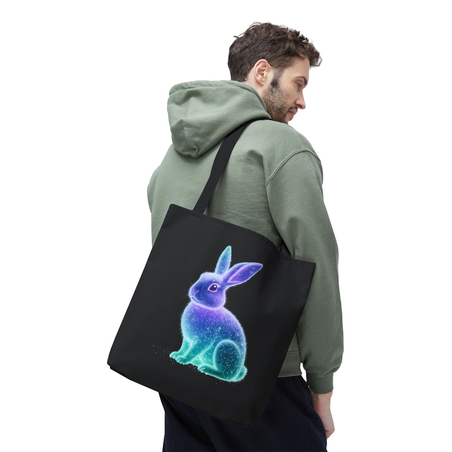 Bioluminescent Easter Bunny Tote Bag Easter Bag Easter Tote Reusable Shopping Bag