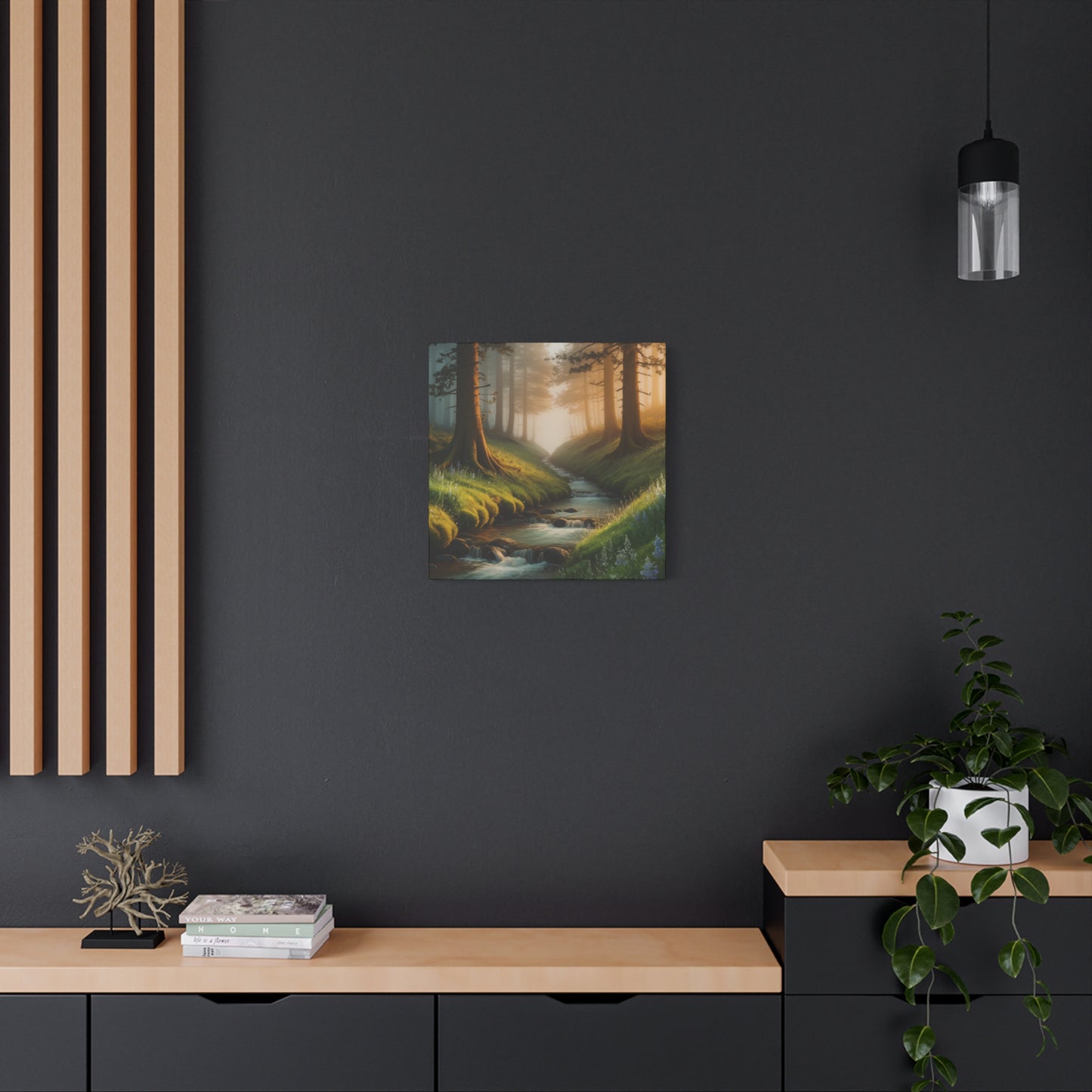 Forest Stream Canvas Art Nature Decor Modern Home Decoration Modern Art Nature Canvas