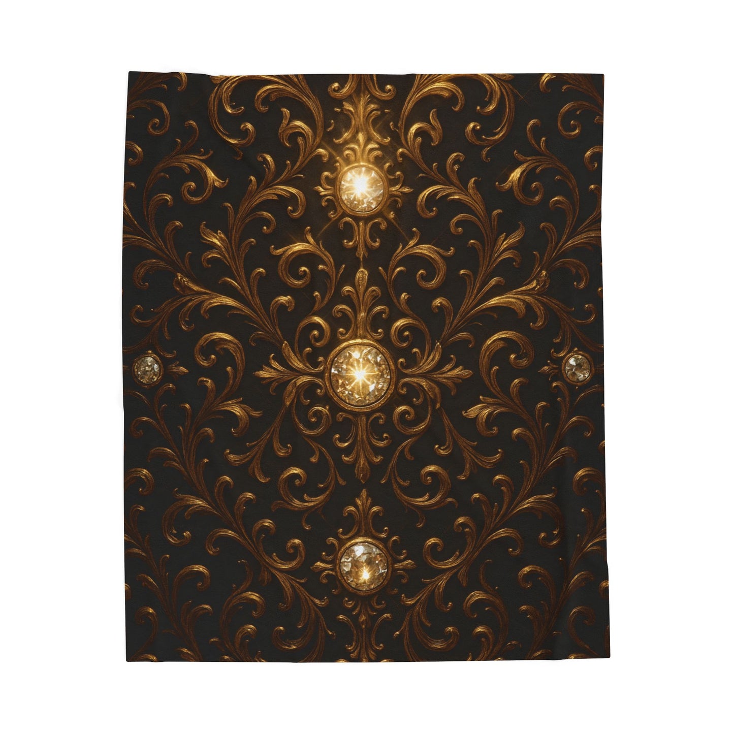 Luxury Black Gold Blanket Baroque Style Throw Gothic Glam Bedding Decor Elegant Soft Plush Blanket Celestial Star Blanket Gift