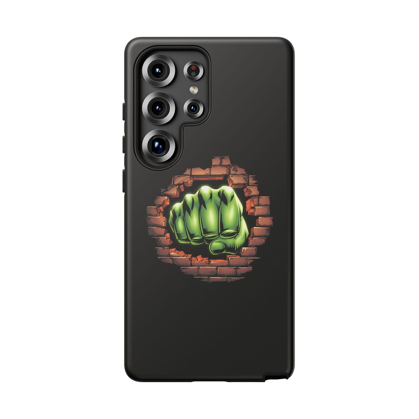 Samsung Phone Case, Green Fist Smashing Wall Design, Comic Book Phone Case, Geeky Case