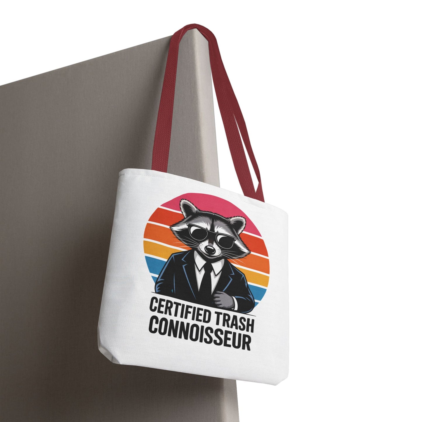 Certified Trash Connoisseur Raccoon Tote Bag Fun and Quirky Everyday Carry Trash Panda Bag