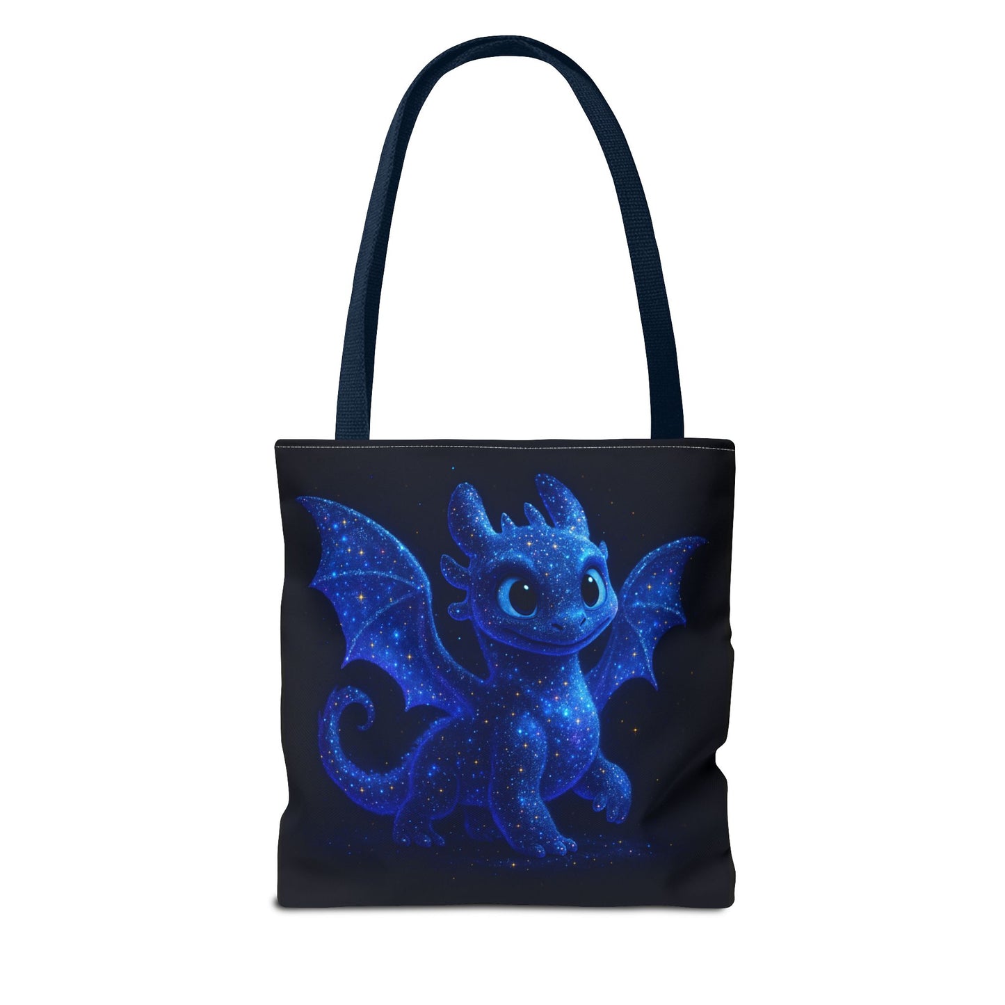 Galaxy Dragon Tote Bag, Cosmic Blue Dragon Shoulder Bag With Starry Night Design, Fantasy Art Reusable Tote For Gifts And Everyday Use