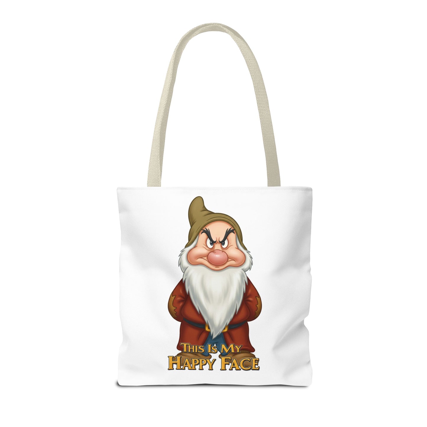 Grumpy Dwarf Tote Bag - "This Is My Happy Face"