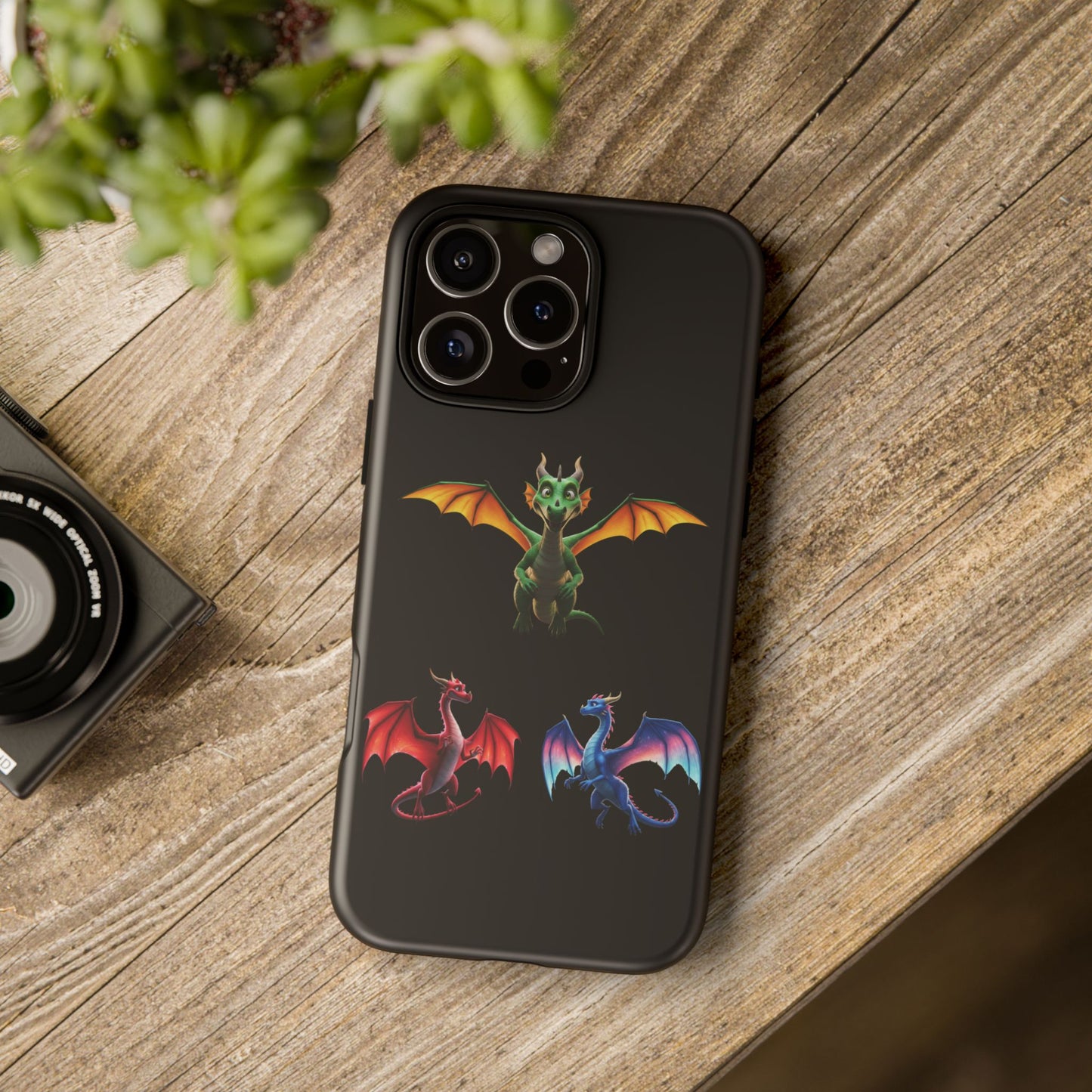 Vibrant Fantasy Dragon iPhone Case - Tough Armor Cover for iPhone 15/14/13 - Colorful Mythical Wings Gift for Dragon Lovers