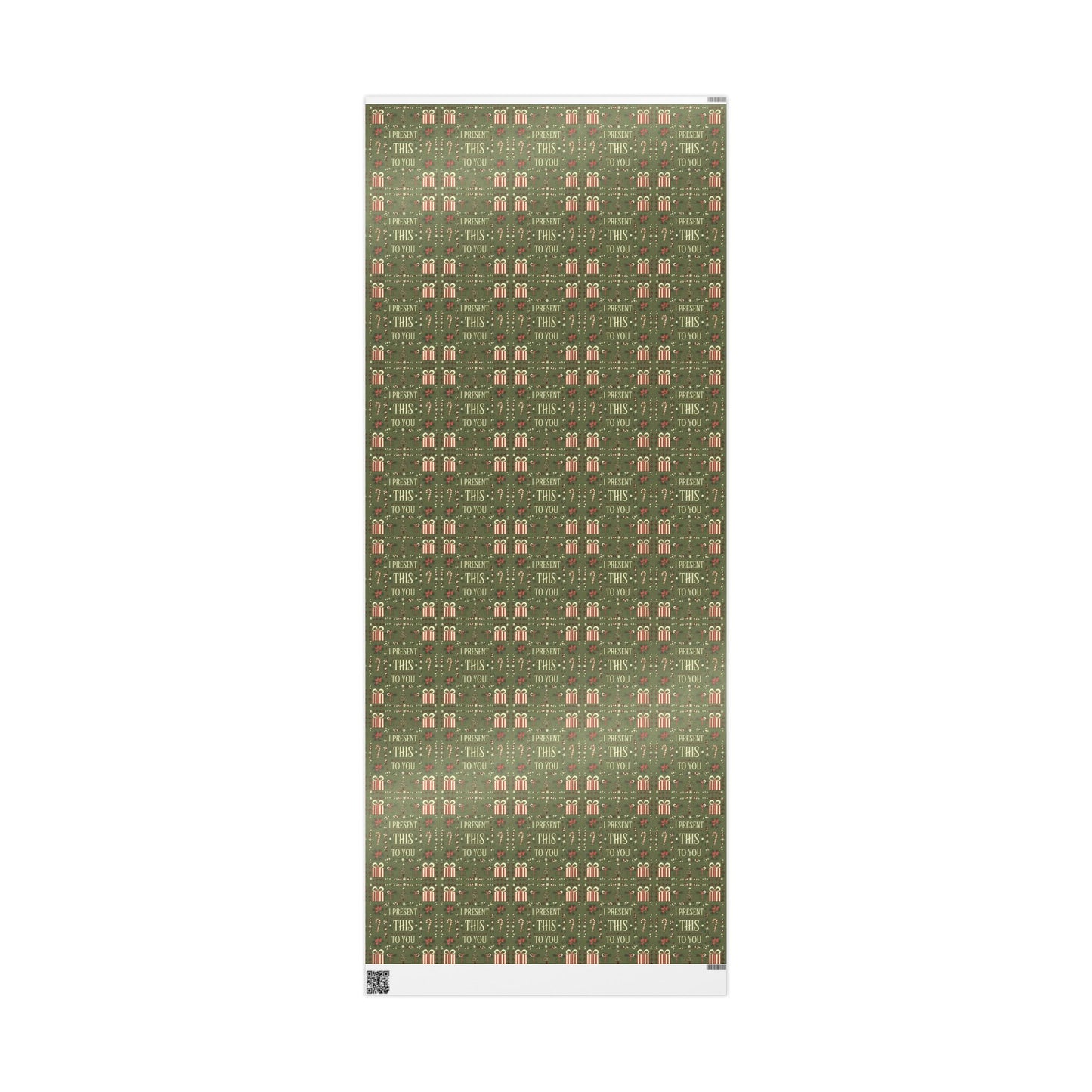 Christmas Wrapping Paper - Green 'I Present This To You'