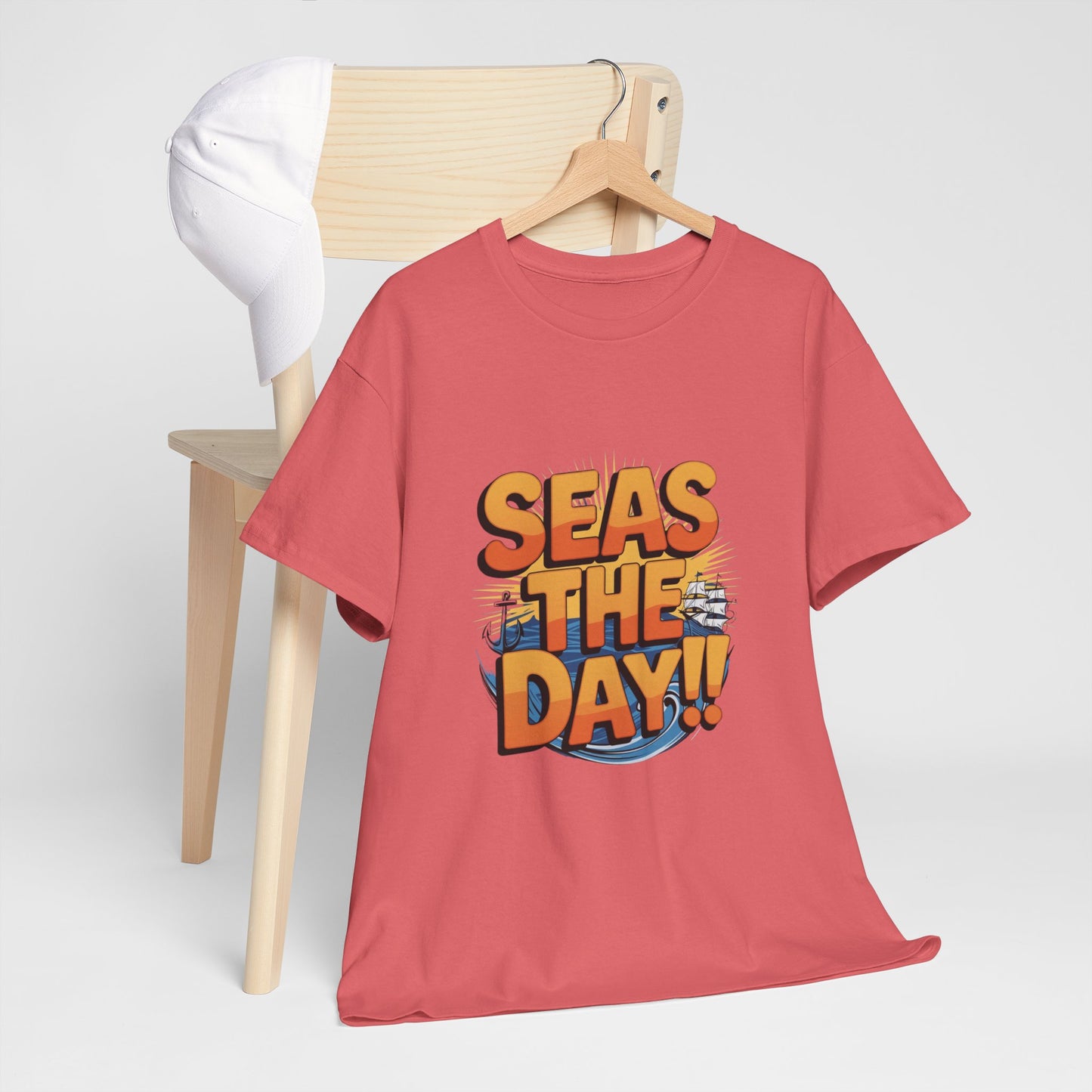 Seas The Day!! Tee • Ocean Pun Graphic Shirt • Comfort Colors Unisex Beachy Vibes • Nautical Aesthetic • Gift for Sea Lovers & Summer Vacays