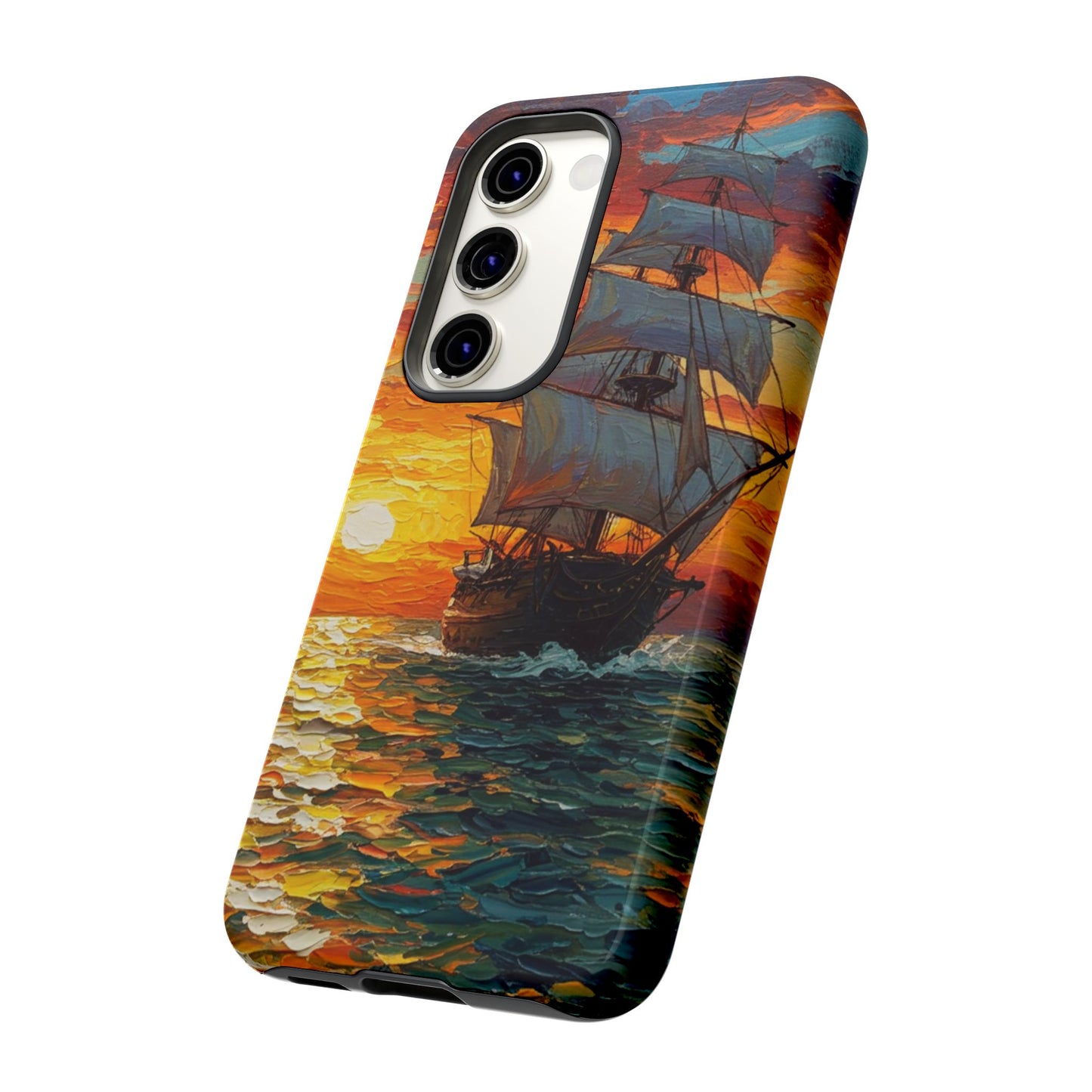 Samsung Galaxy Case - Ship Sailing at Sunset Design