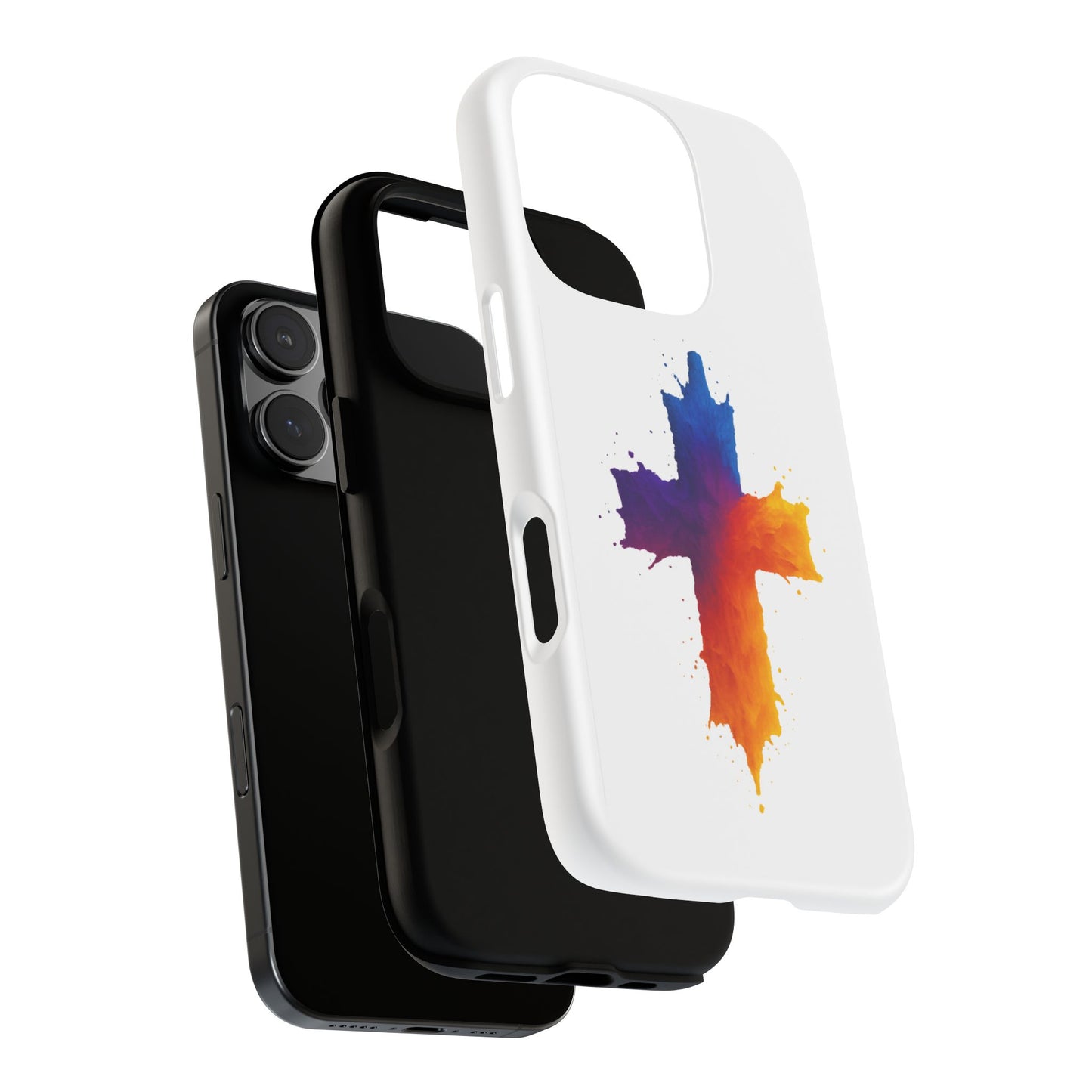 Christian iPhone Case – Watercolor Cross Phone Cover, Faith Gift for Her or Him, Inspirational iPhone Accessory