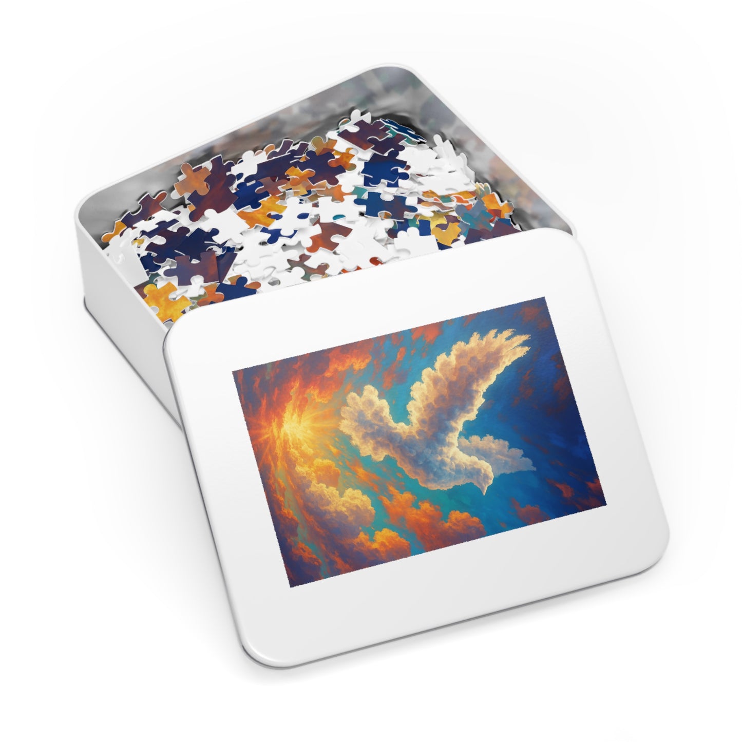 Jigsaw Puzzle: Cloud Dove Sunset Scene Inspirational Game Christian Puzzle Spiritual Jigsaw Religious Puzzle
