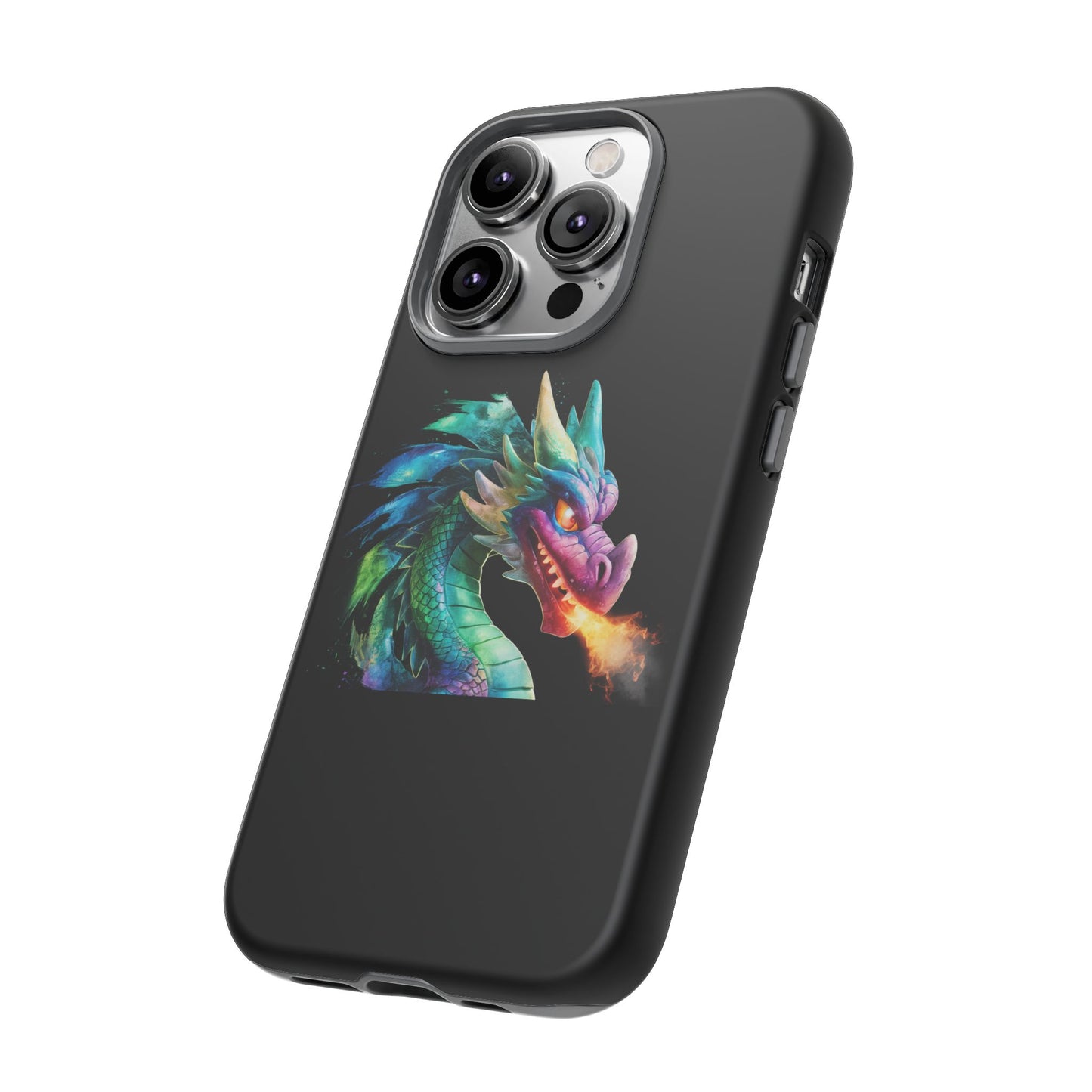 Dragon iPhone Case - Fantasy Fire-Breathing Art Protective Cover - Bookish Dark Academia Aesthetic Gift for Teens and Adults