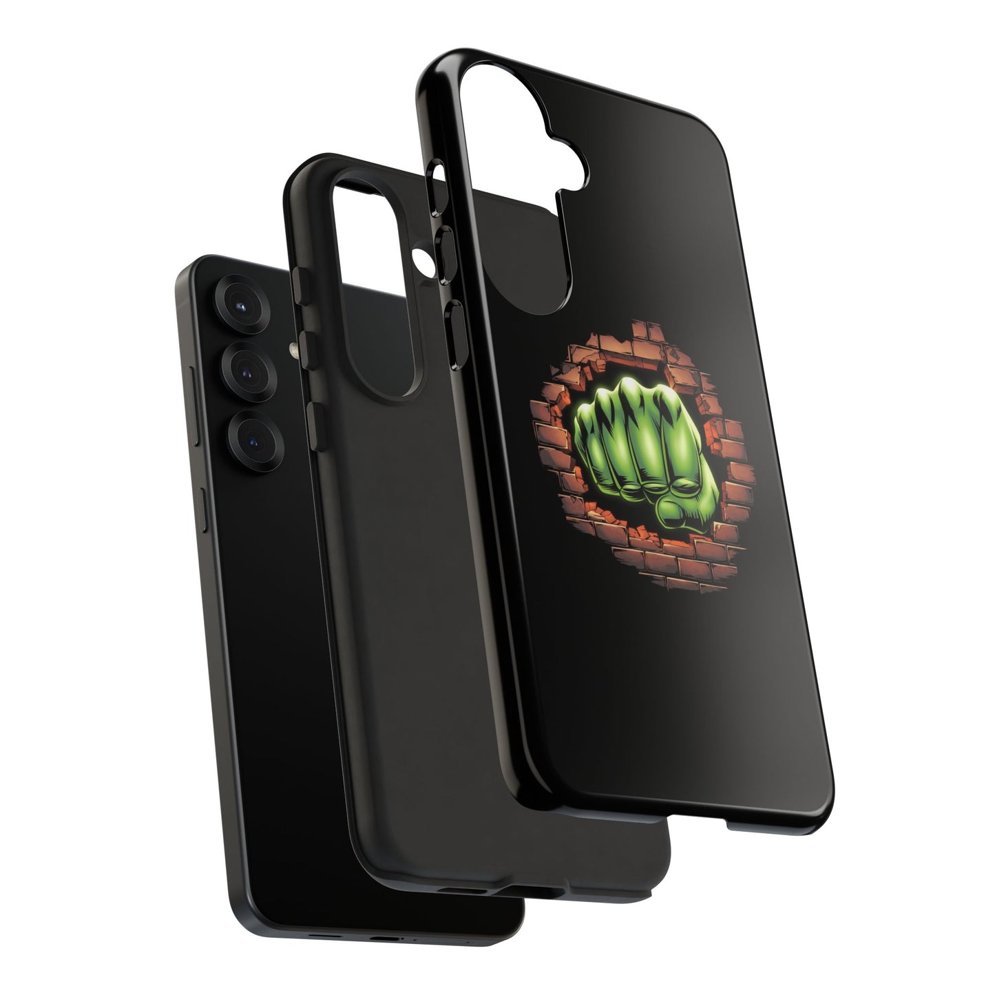 Samsung Phone Case, Green Fist Smashing Wall Design, Comic Book Phone Case, Geeky Case