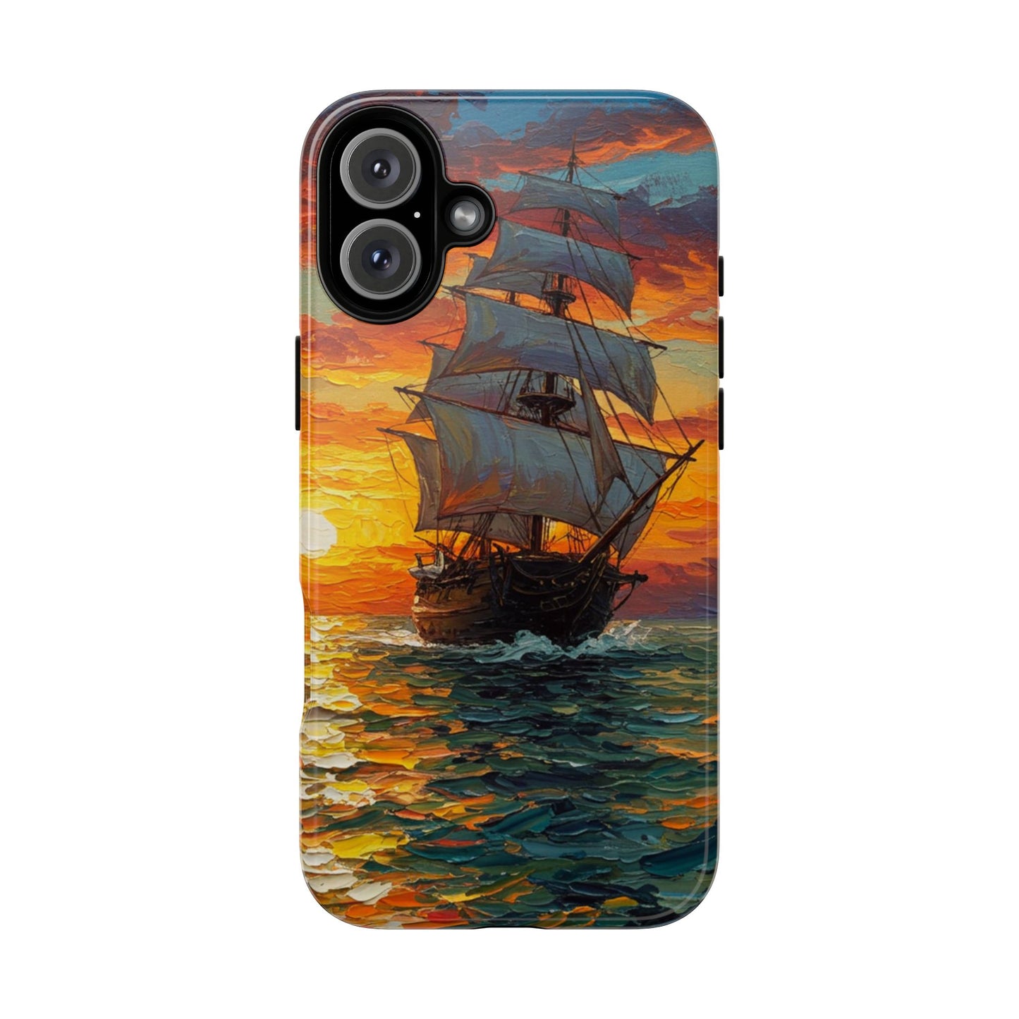 iPhone Case - Ship Sailing at Sunset Design