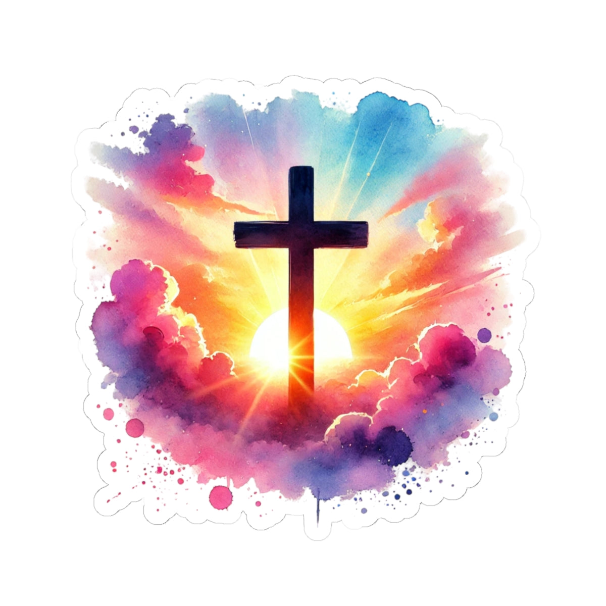 Inspirational Cross Stickers Christian Decal Easter Sticker Faith Decal Religious Sticker