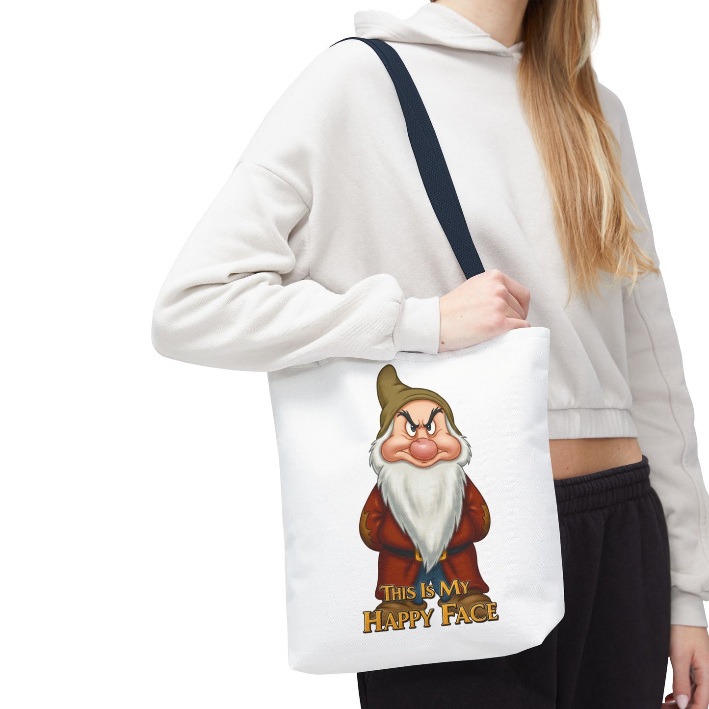 Grumpy Dwarf Tote Bag - "This Is My Happy Face"