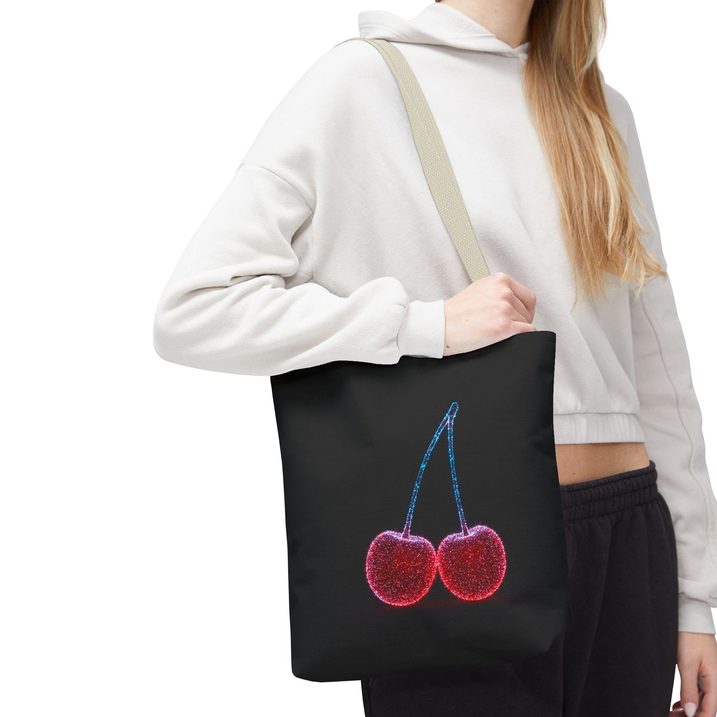 Sparkling Cherry Tote Bag Reusable Bag Shopping Bag Cherry Bag Reusable Tote