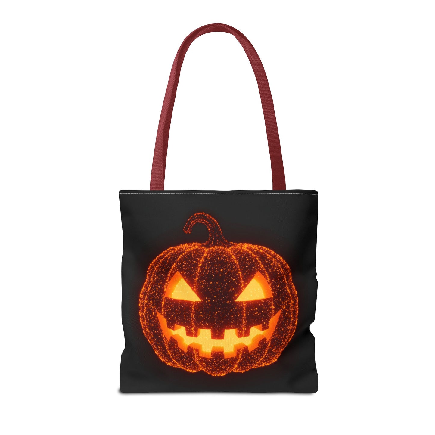 Glowing Pumpkin Tote Bag, Jack O Lantern Halloween Canvas Tote, Spooky Trick Or Treat Bag, Reusable Pumpkin Design Tote, Halloween Gift Bag