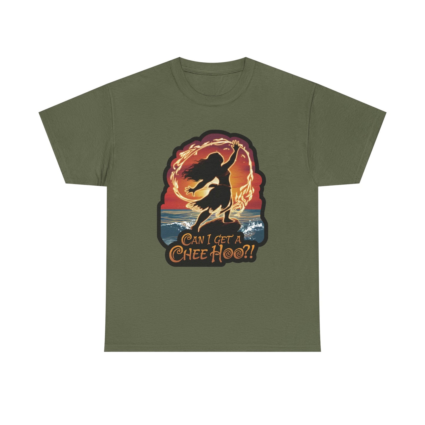 Can I Get a Chee Hoo Shirt – Hawaiian Island Vibes Tee – Hula Dancer Sunset Graphic T-Shirt – Polynesian Luau Party Unisex Top