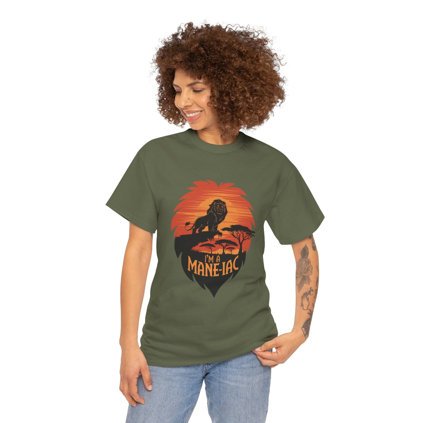 I’m a Mane-iac Lion Classic Fit Tee – Clean Stylized Animal Art, Funny Mane Pun, Everyday Quiet Luxury, Perfect for Smart Casual Looks