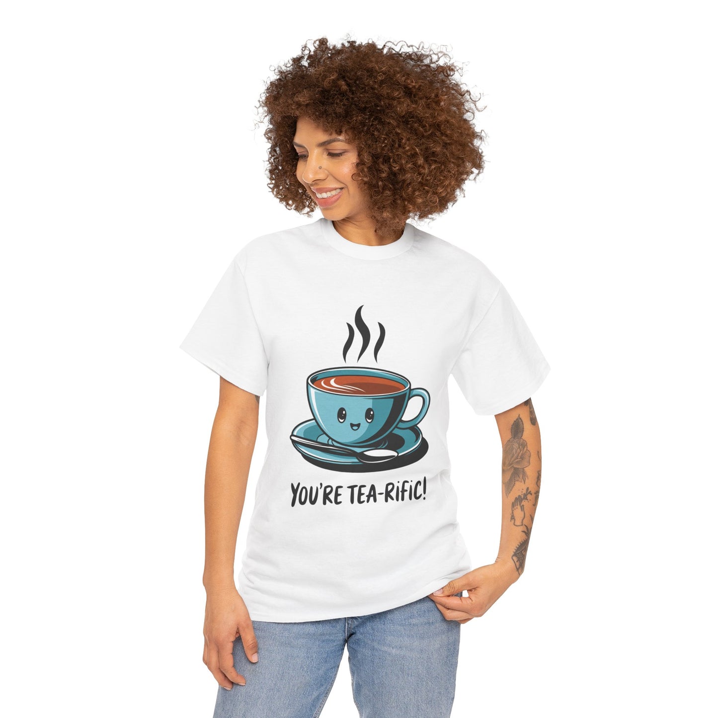 You’re Tea-Rific! Cute Tea Pun T-Shirt for Tea Lovers - Funny Gift, Kawaii Cup Graphic Tee - Unisex Soft Cotton Shirt