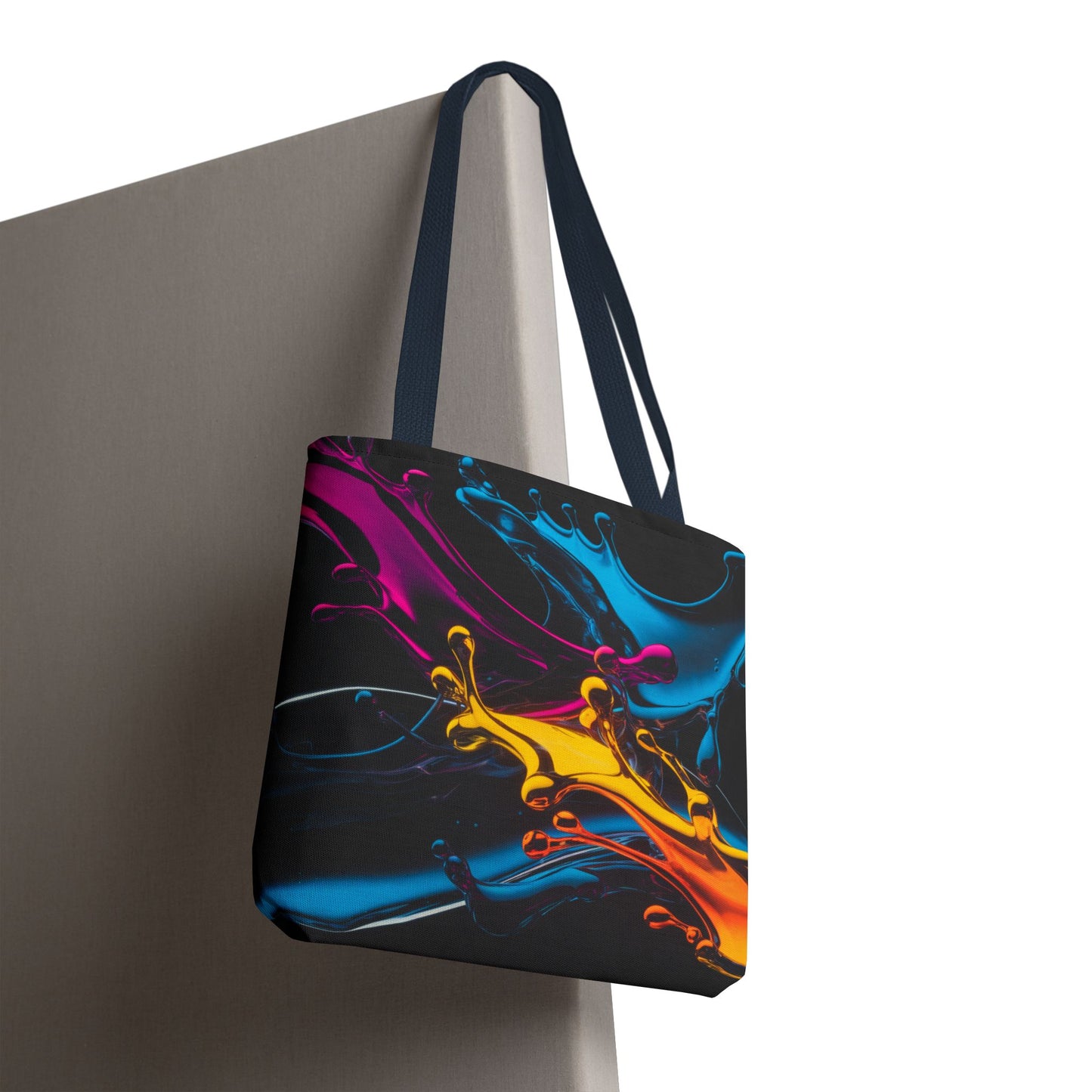 Abstract Neon Splash Tote Bag, Vibrant Colorful Art Bag, Reusable Shopping Bag, Modern Everyday Carryall, Bright Aesthetic Gift For Her