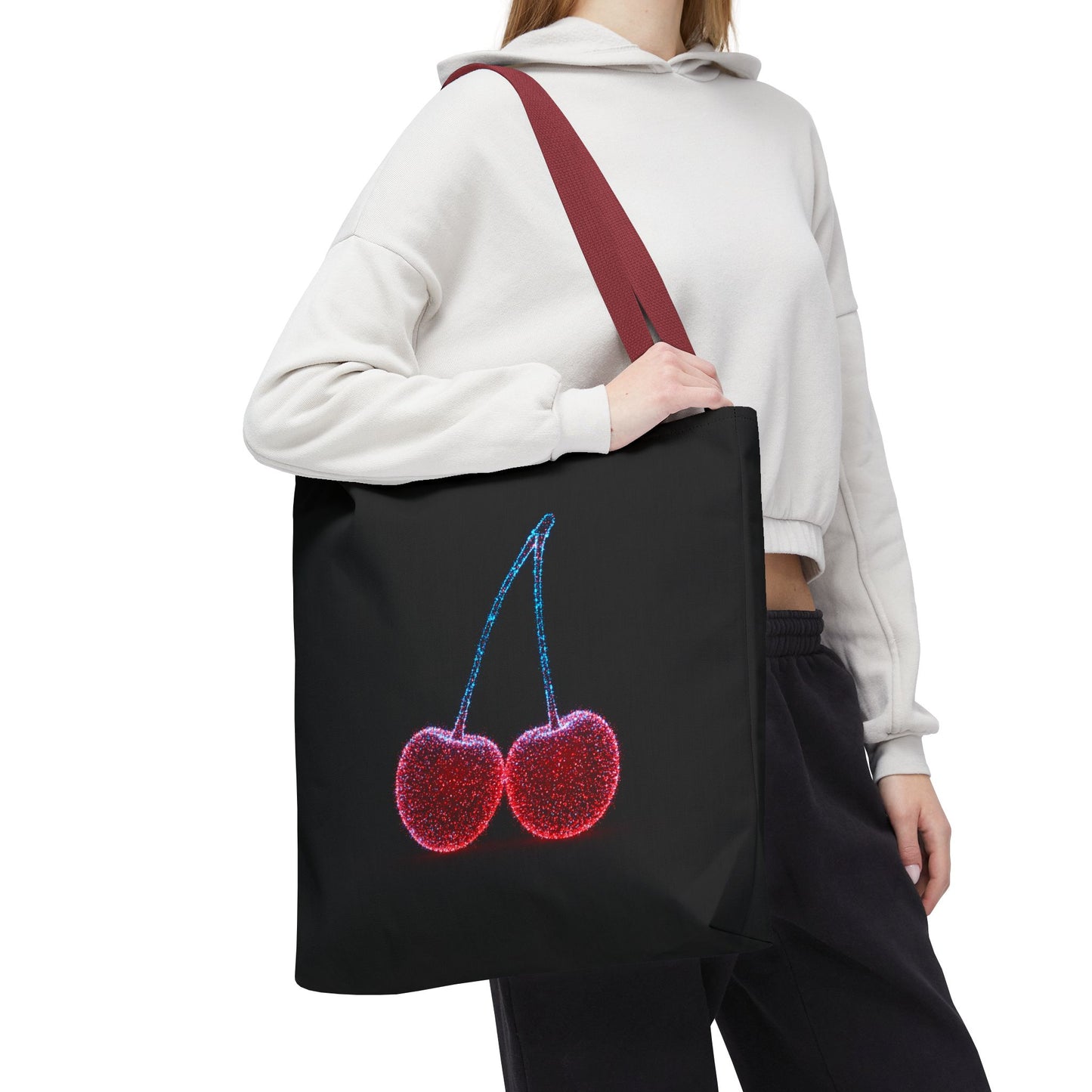 Sparkling Cherry Tote Bag Reusable Bag Shopping Bag Cherry Bag Reusable Tote
