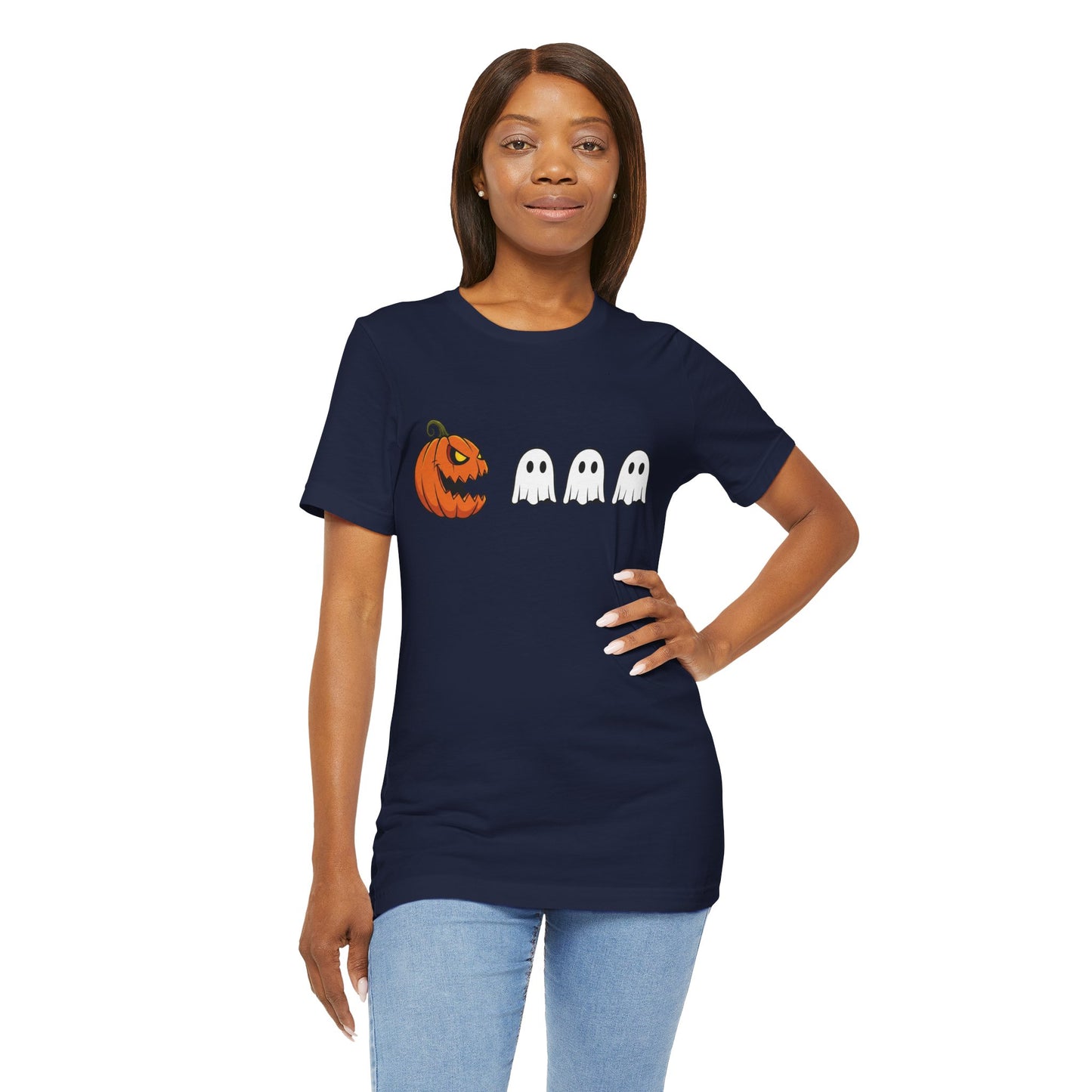 Pumpkin Pac-Man Shirt, Halloween Arcade Tee, Pumpkin Chase Ghosts Tee, Retro Gaming Halloween, Spooky Season Shirt, Vintage Game Pumpkin Top