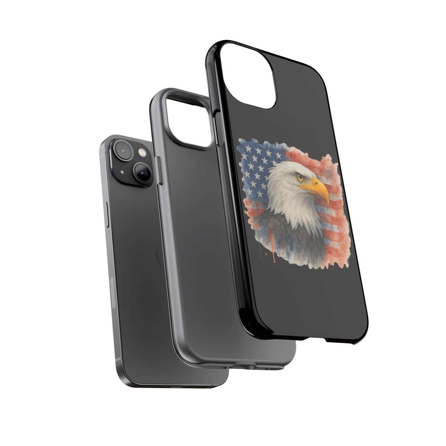 Patriotic Eagle Phone Case for iPhone - Tough Cases with American Flag Design 4th of July Case Memorial Day Veteran's Day