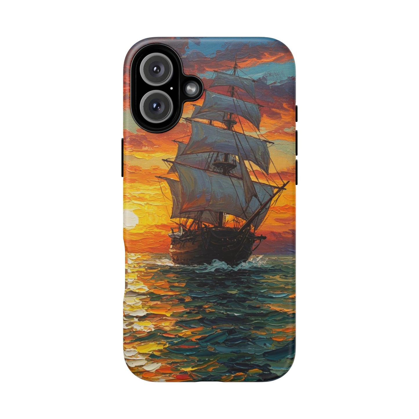 iPhone Case - Ship Sailing at Sunset Design
