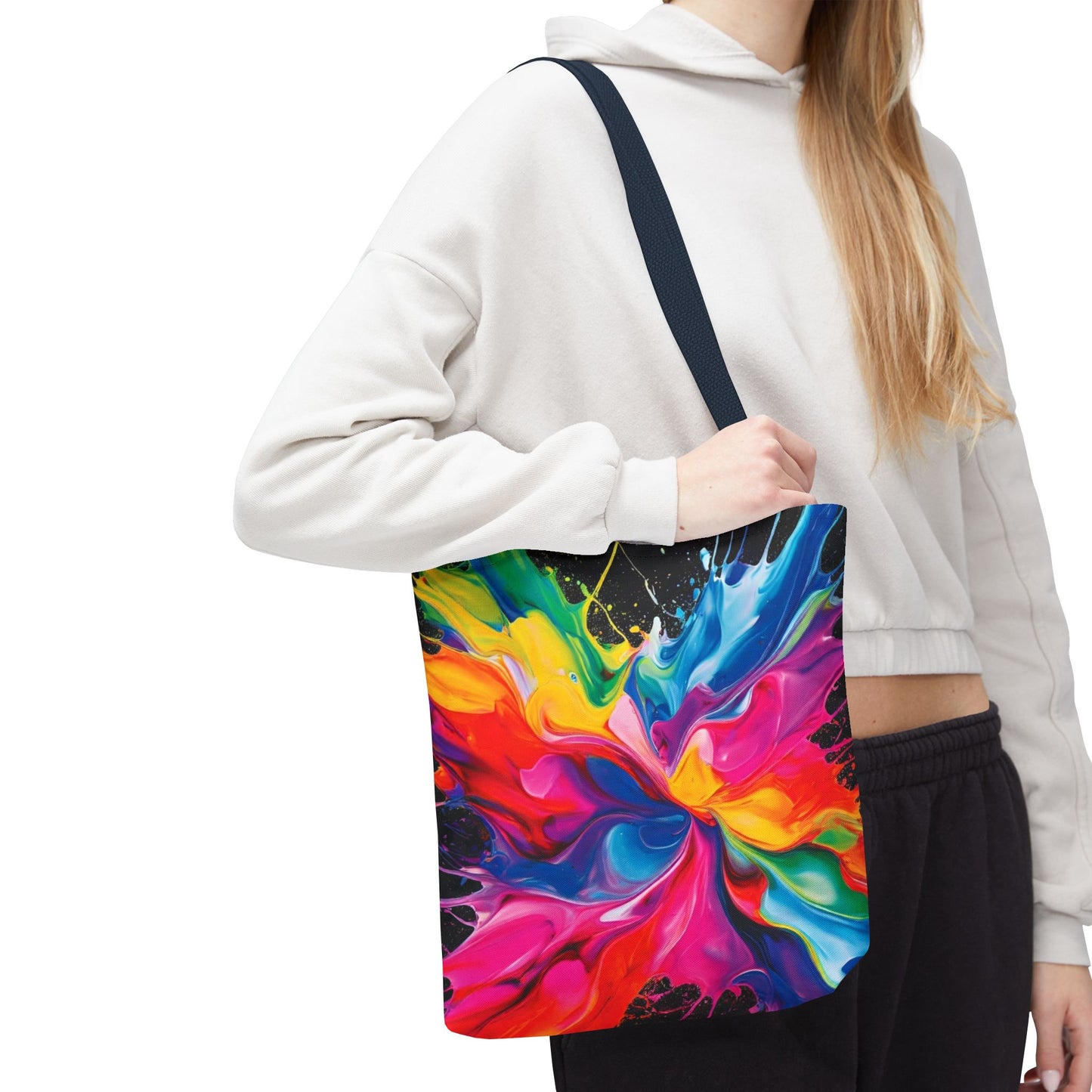 Vibrant Abstract Swirl Tote Bag | Colorful Expressionism Canvas Tote – Bold Art Accessory & Eco-Friendly Gift for Art Lovers