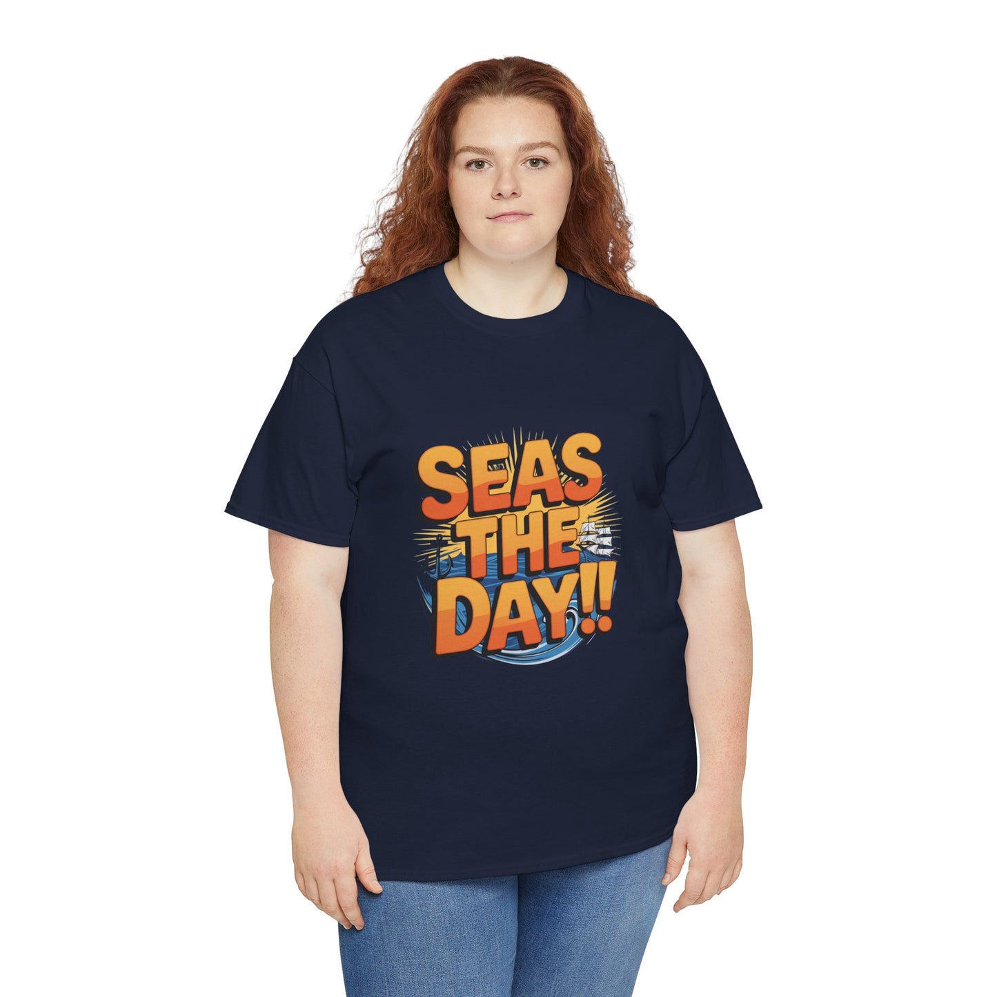Seas The Day!! Tee • Ocean Pun Graphic Shirt • Comfort Colors Unisex Beachy Vibes • Nautical Aesthetic • Gift for Sea Lovers & Summer Vacays