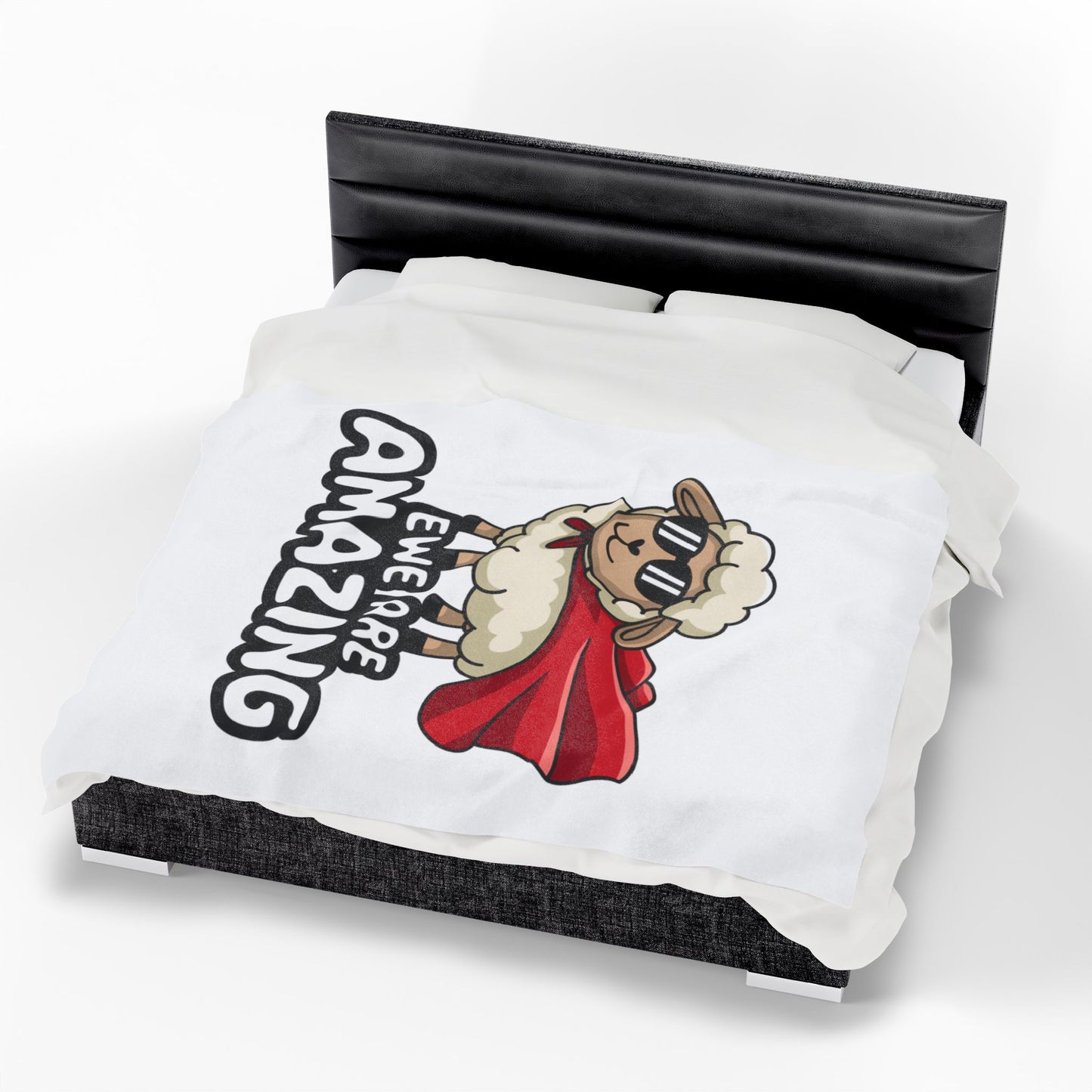 Funny Sheep Blanket Ewe Are Amazing Throw Cute Animal Pun Gift Superhero Lamb Blanket Cozy Farmhouse Decor Soft Fleece Throw